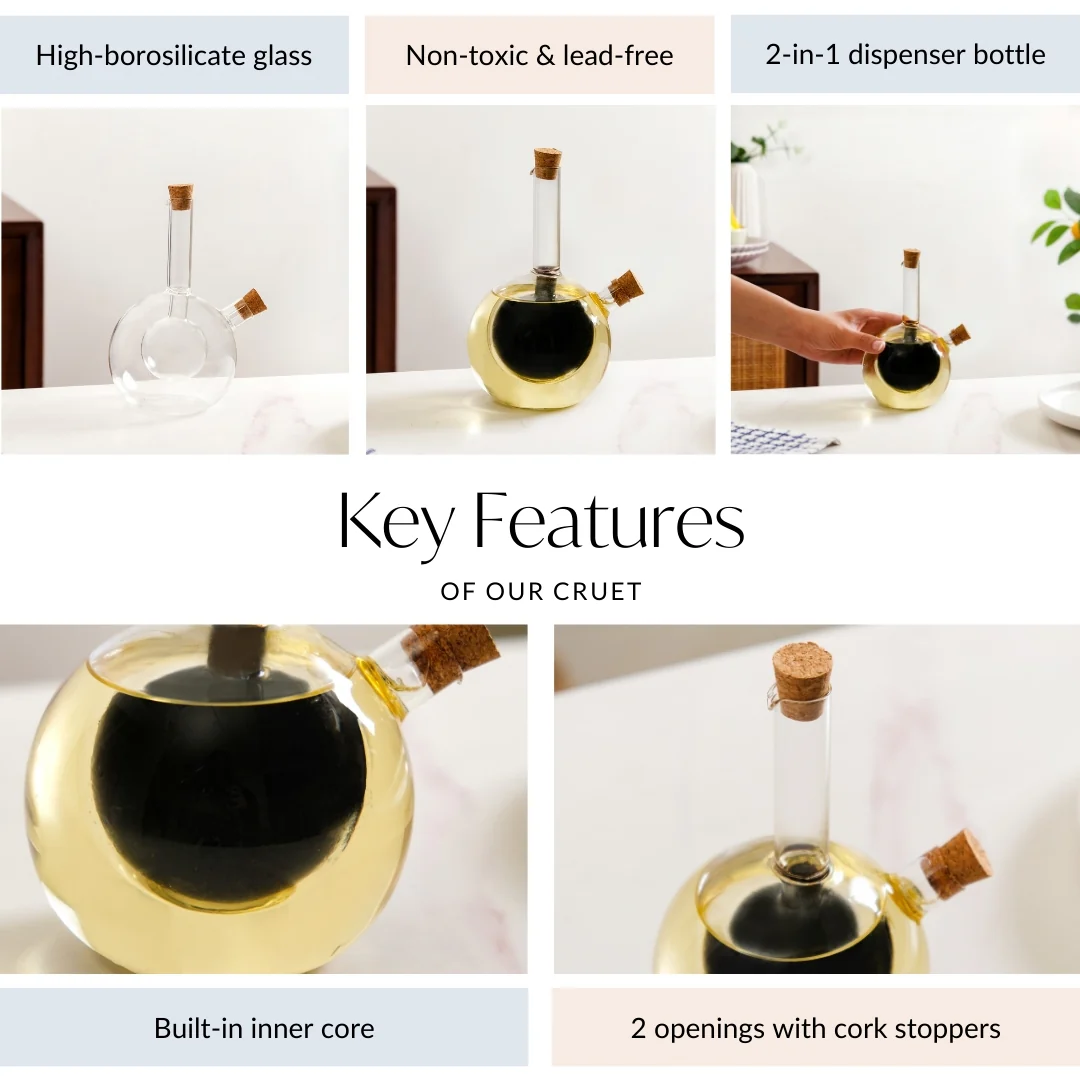 2 in 1 Oil And Balsamic Vinegar Cruet Bottle - Image 4