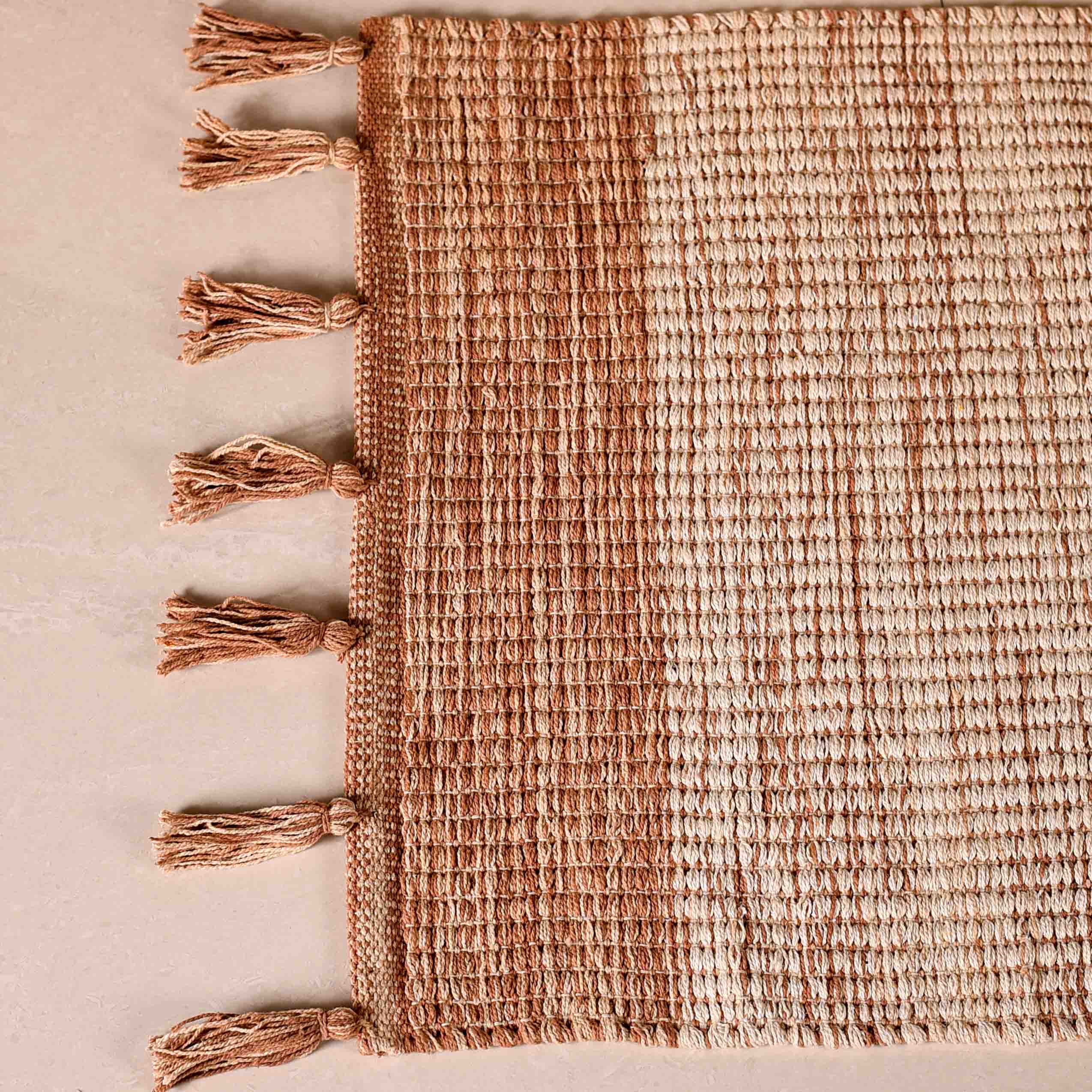Dual Tone Handcrafted Flat Weave Soft Cotton Mat 38x20 Inch - Image 8