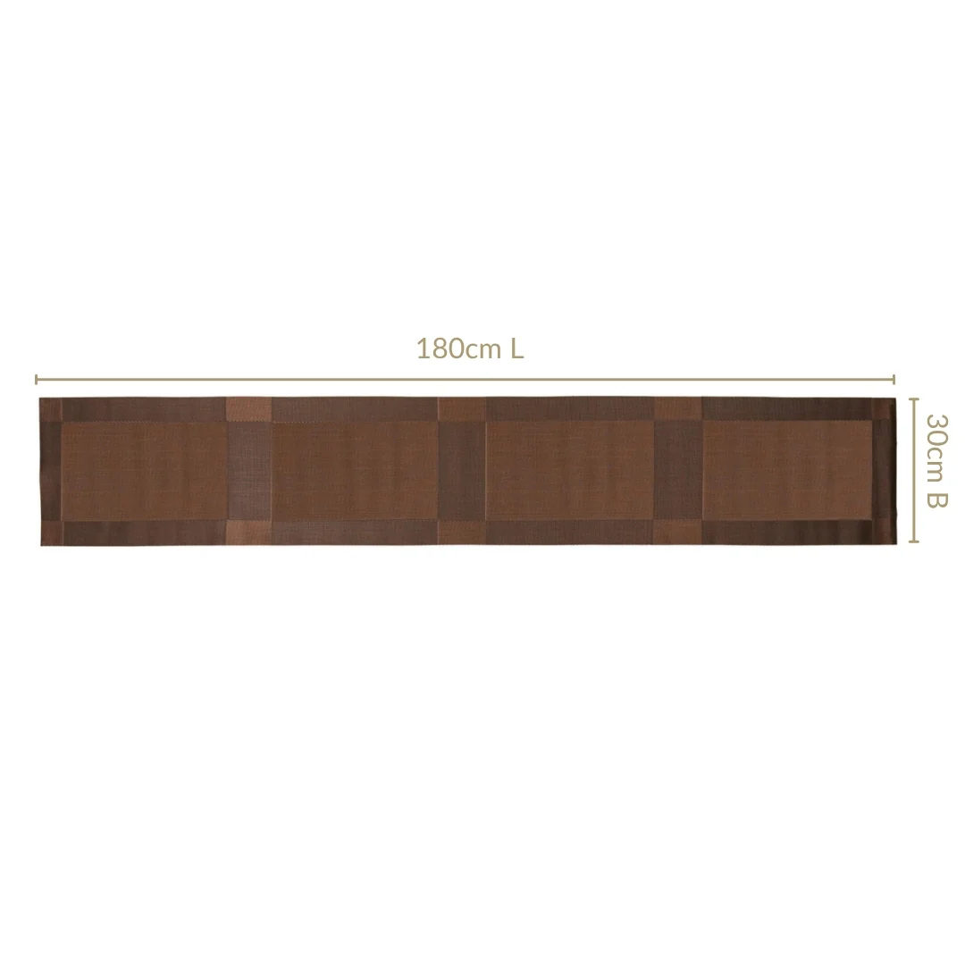 Dual Tone Reversible Table Runner Brown 180x30cm - Image 3