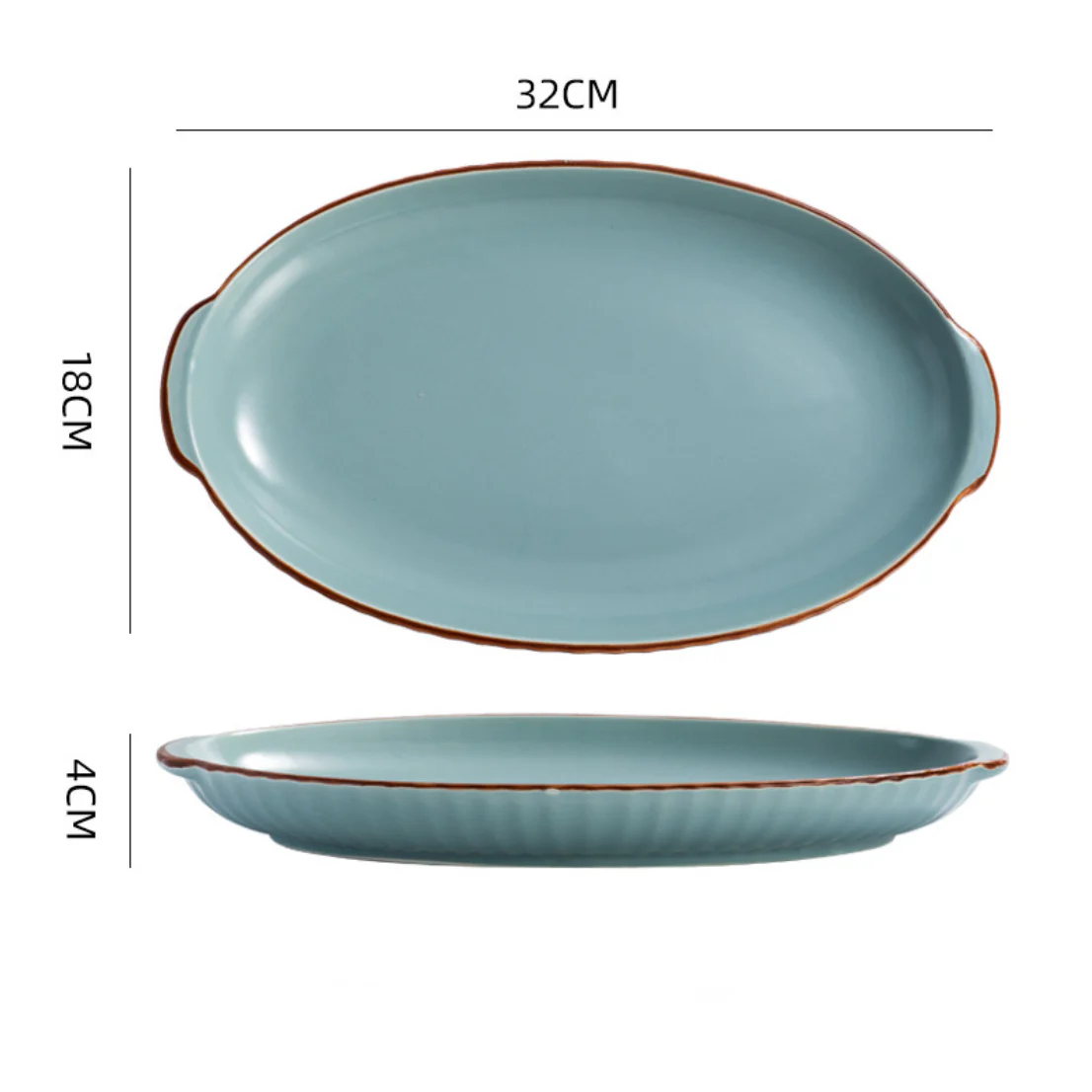 Dune Oval Platter Blue 12 Inch - Image 2