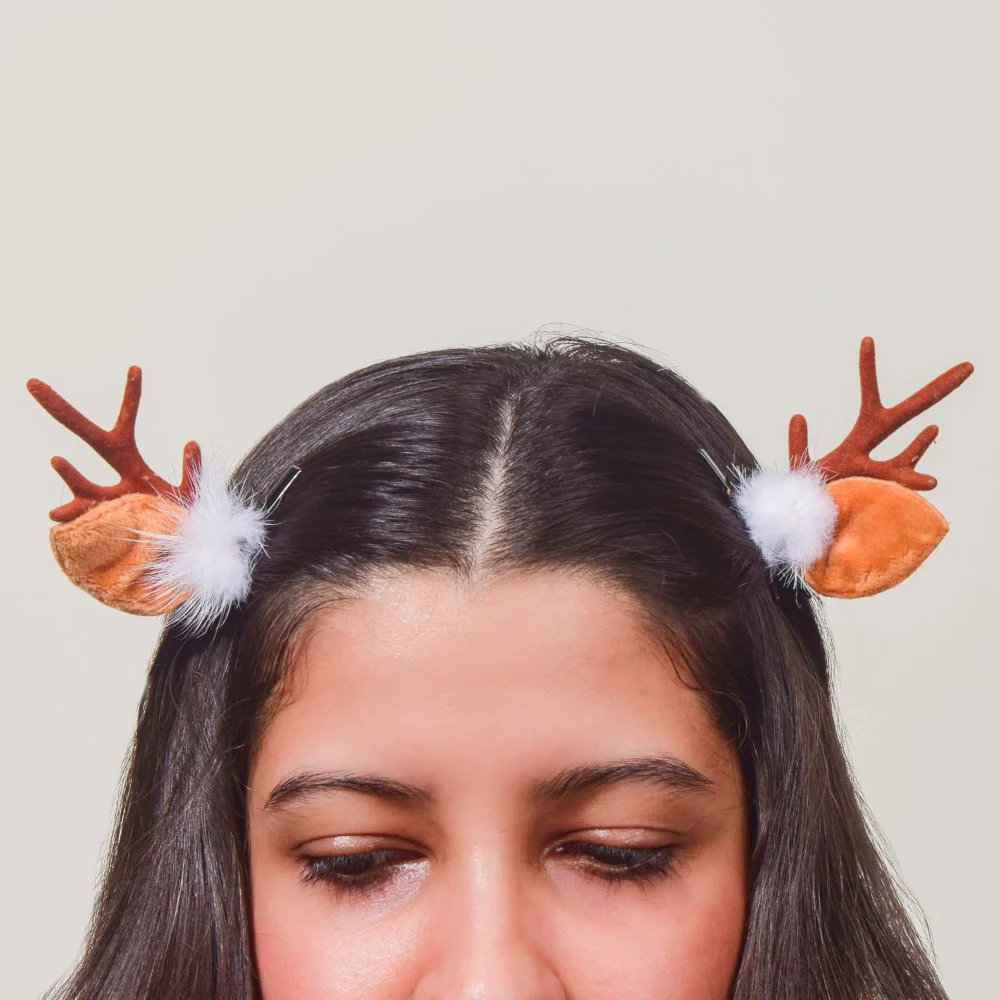 Ears Of Reindeer Christmas Hairpin Set of 2 - Image 3