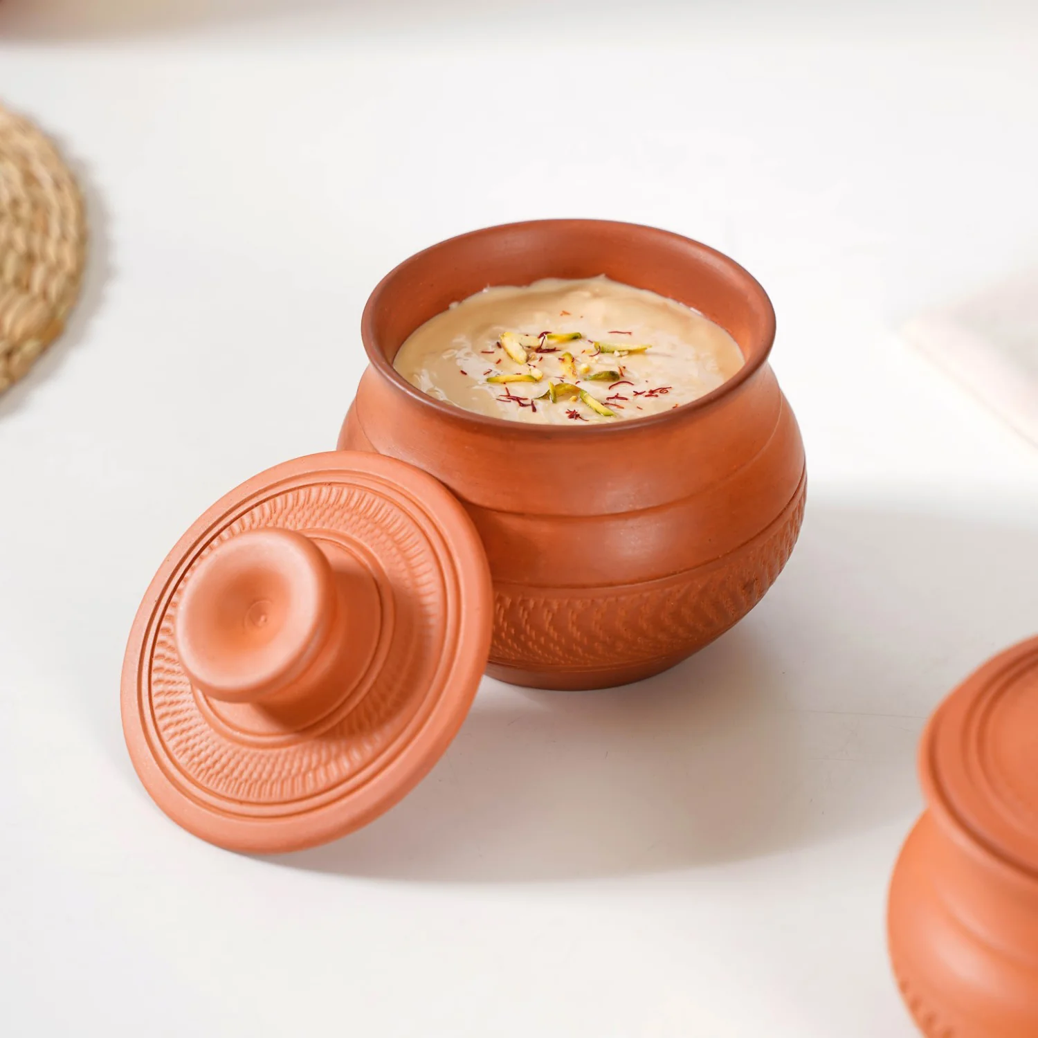 Earthen Clay Pot With Lid Set Of 2 650ml - Image 6