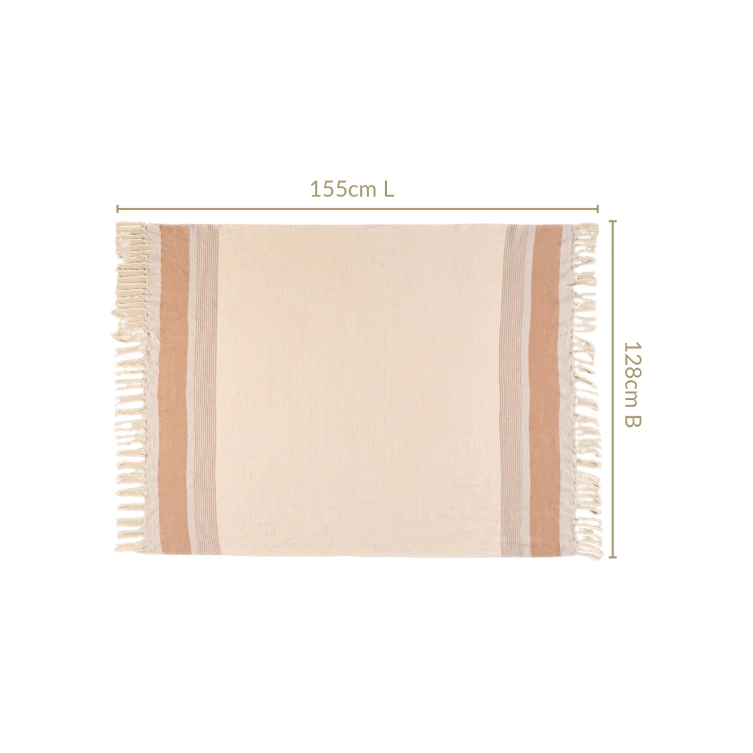Earthtone Stripes Cotton Throw - Image 4