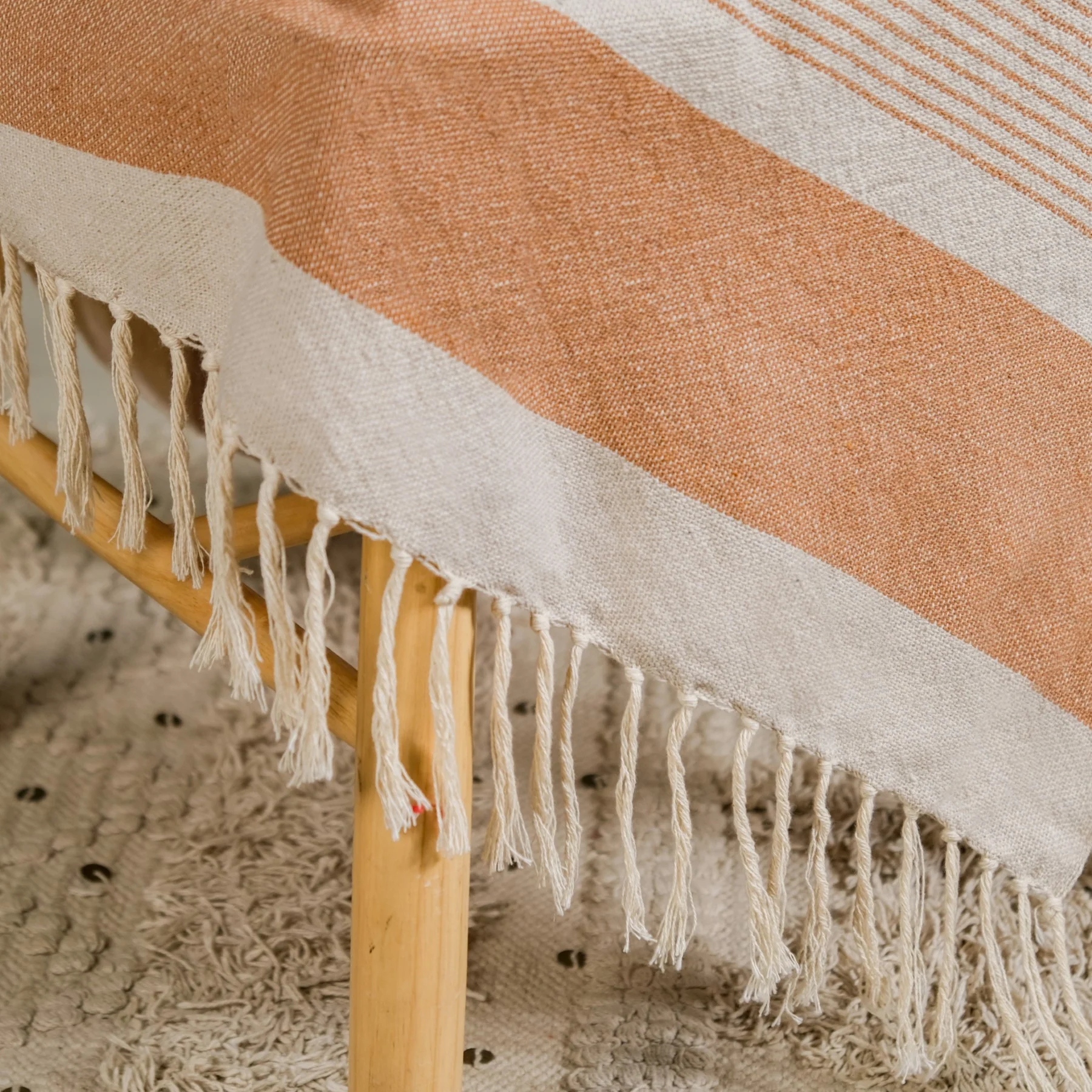 Earthtone Stripes Cotton Throw - Image 6