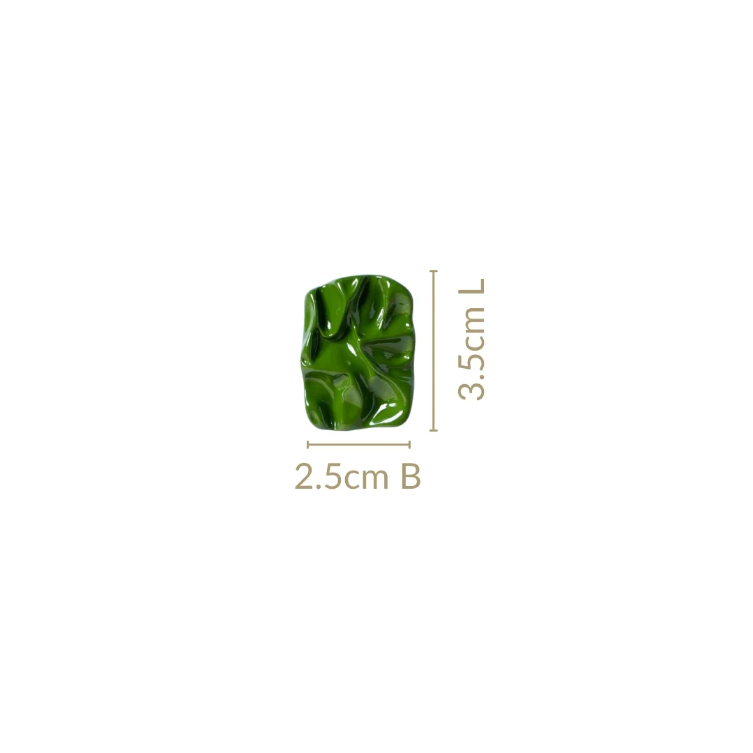 Earthy Glam Green Stud Earrings - Image 3