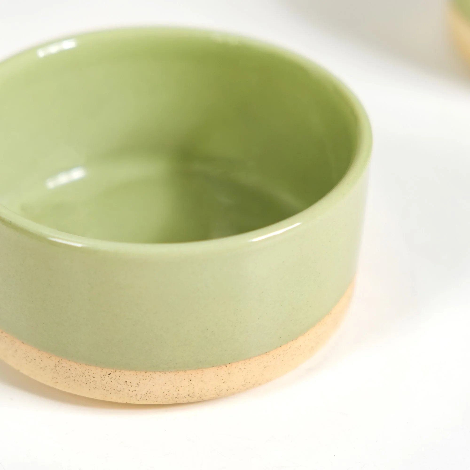 Earthy Sage Green Stoneware Small Bowls Set Of 4 150ml - Image 3