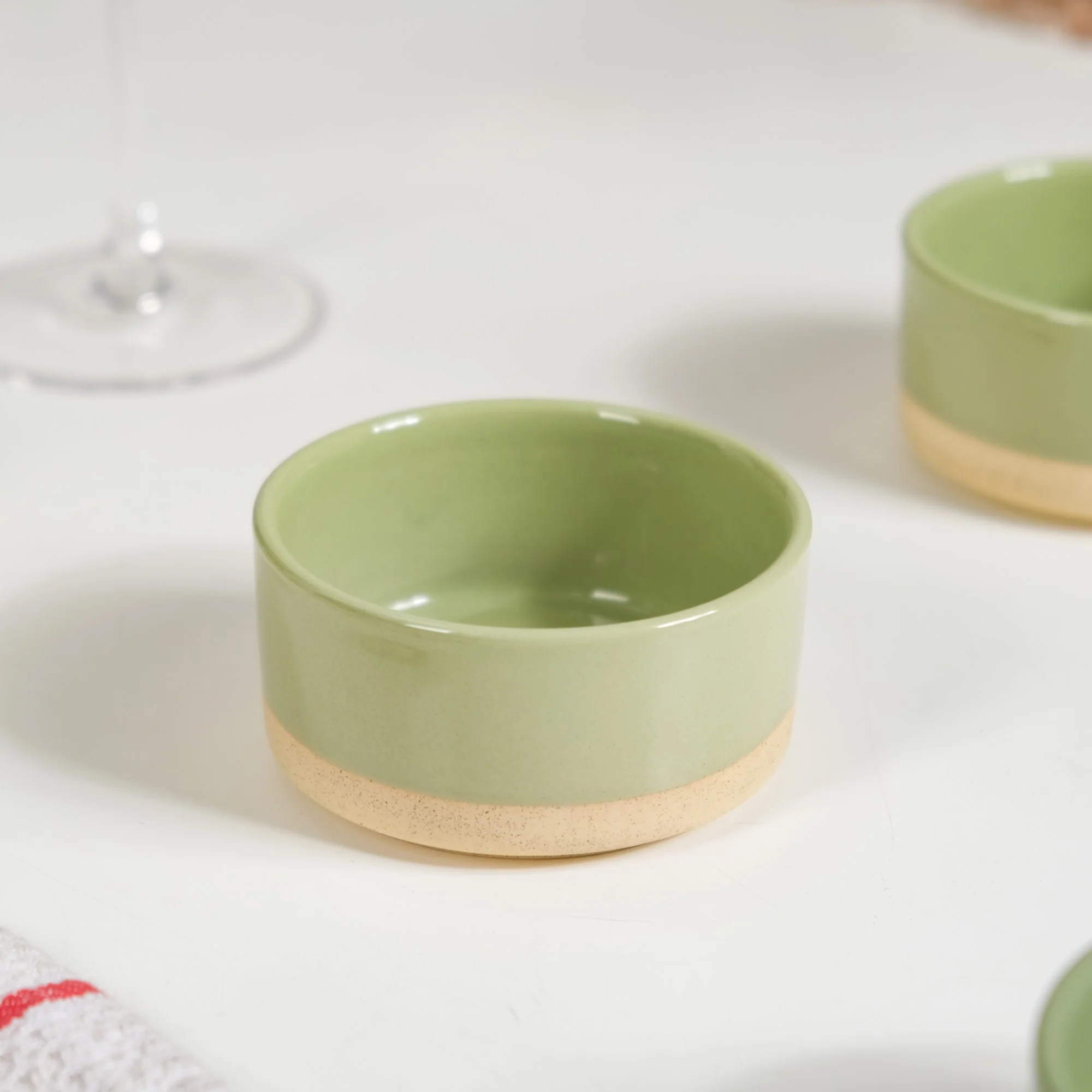 Earthy Sage Green Stoneware Small Bowls Set Of 4 150ml - Image 7