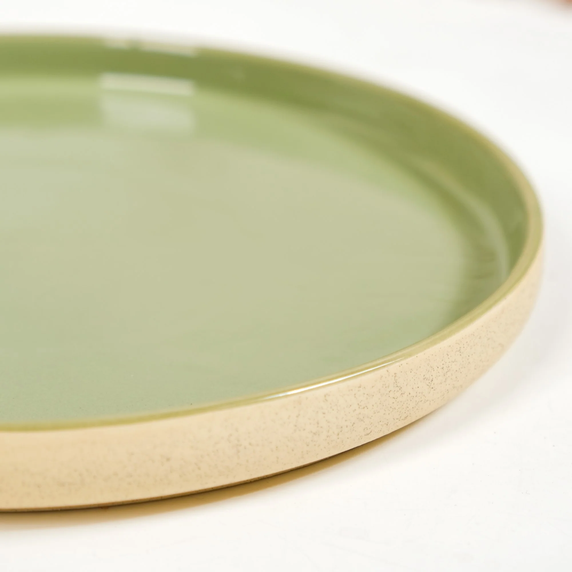 Earthy Sage Green Stoneware Snack Plates Set Of 4 8 Inch - Image 8