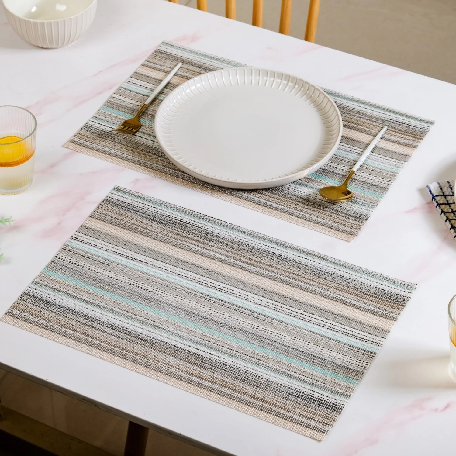 Earthy Stripes Dining Tablemat Set Of 6 - Image 2