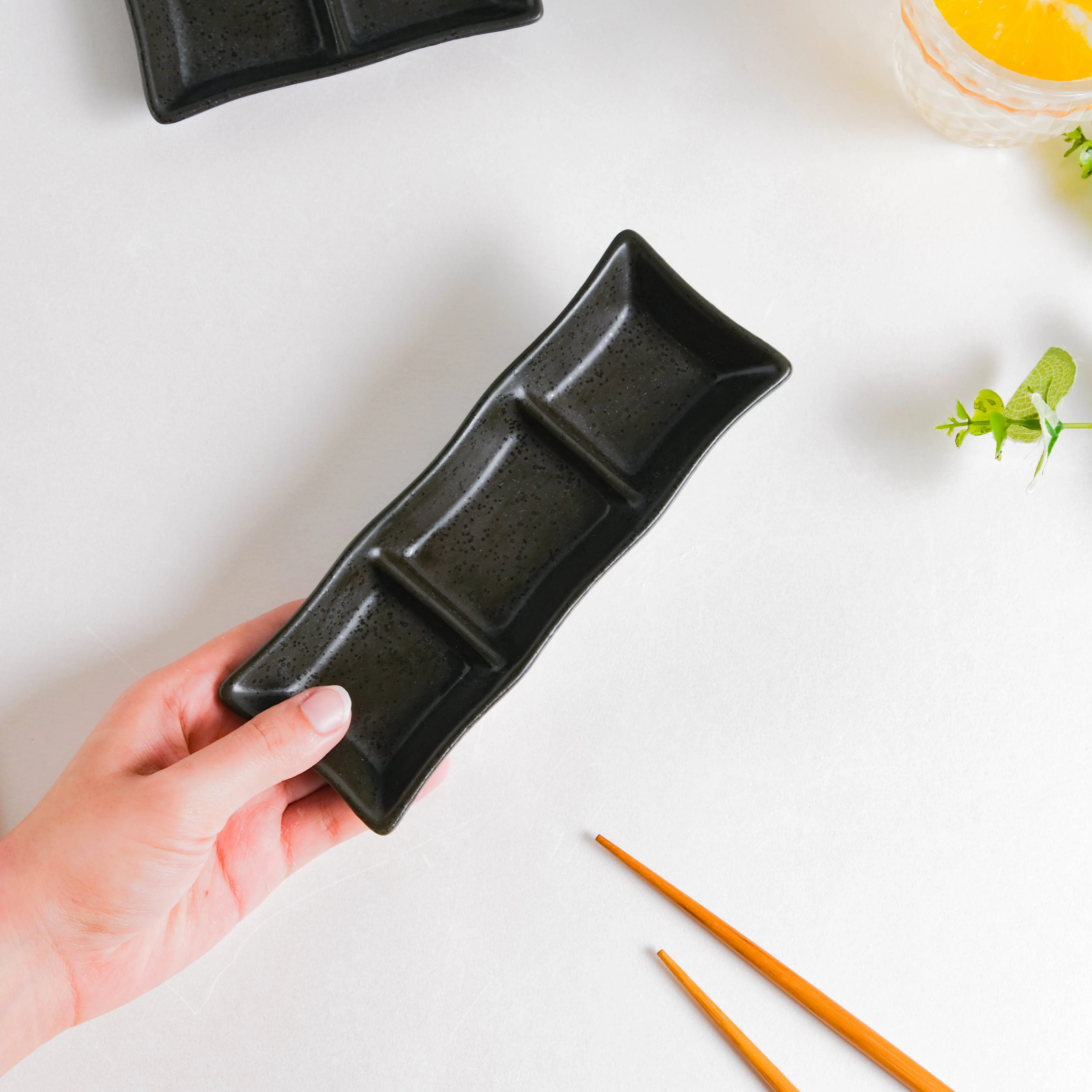 Ebony Black 3 Section Dip Plate - Image 2