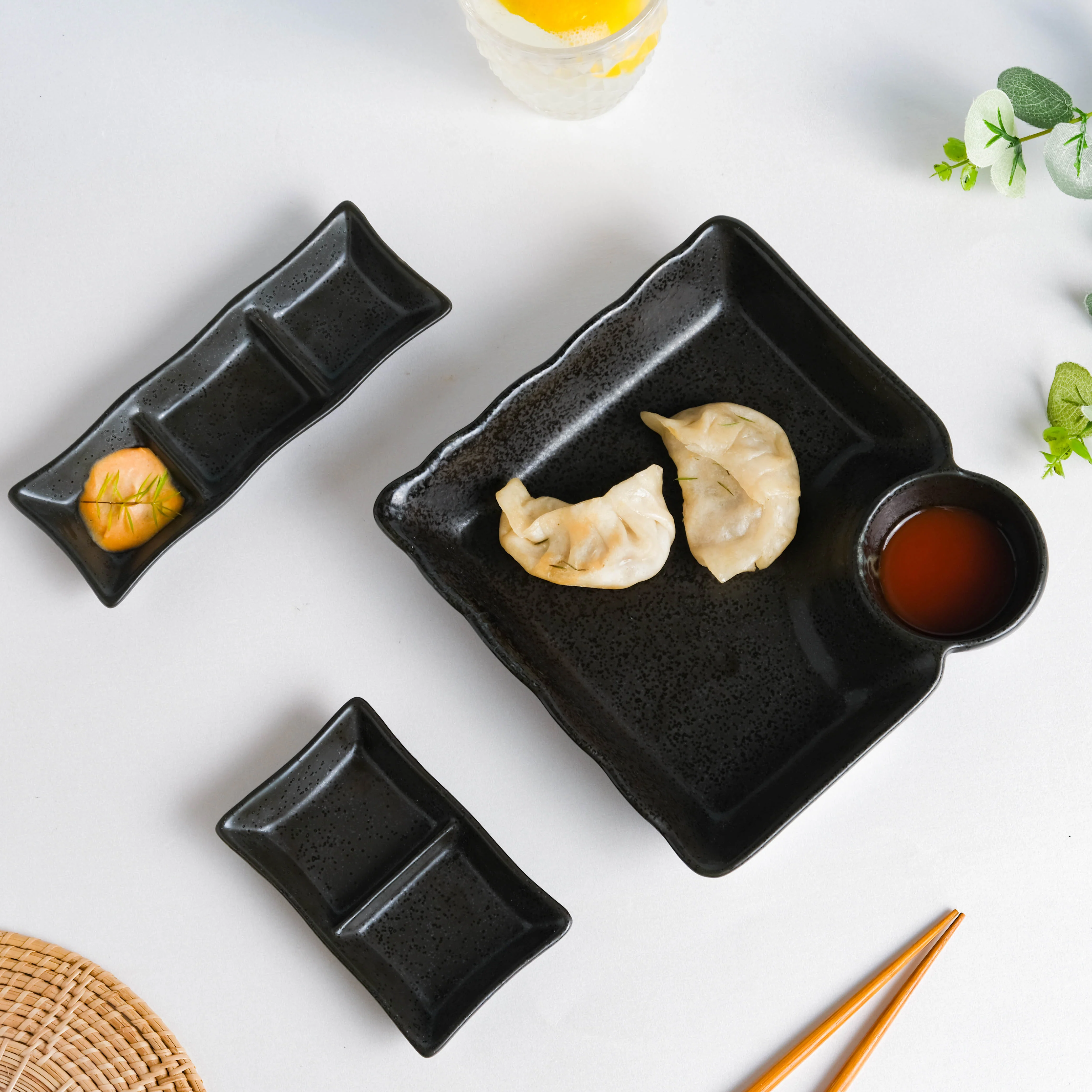 Ebony Black Chip and Dip Plate - Image 9