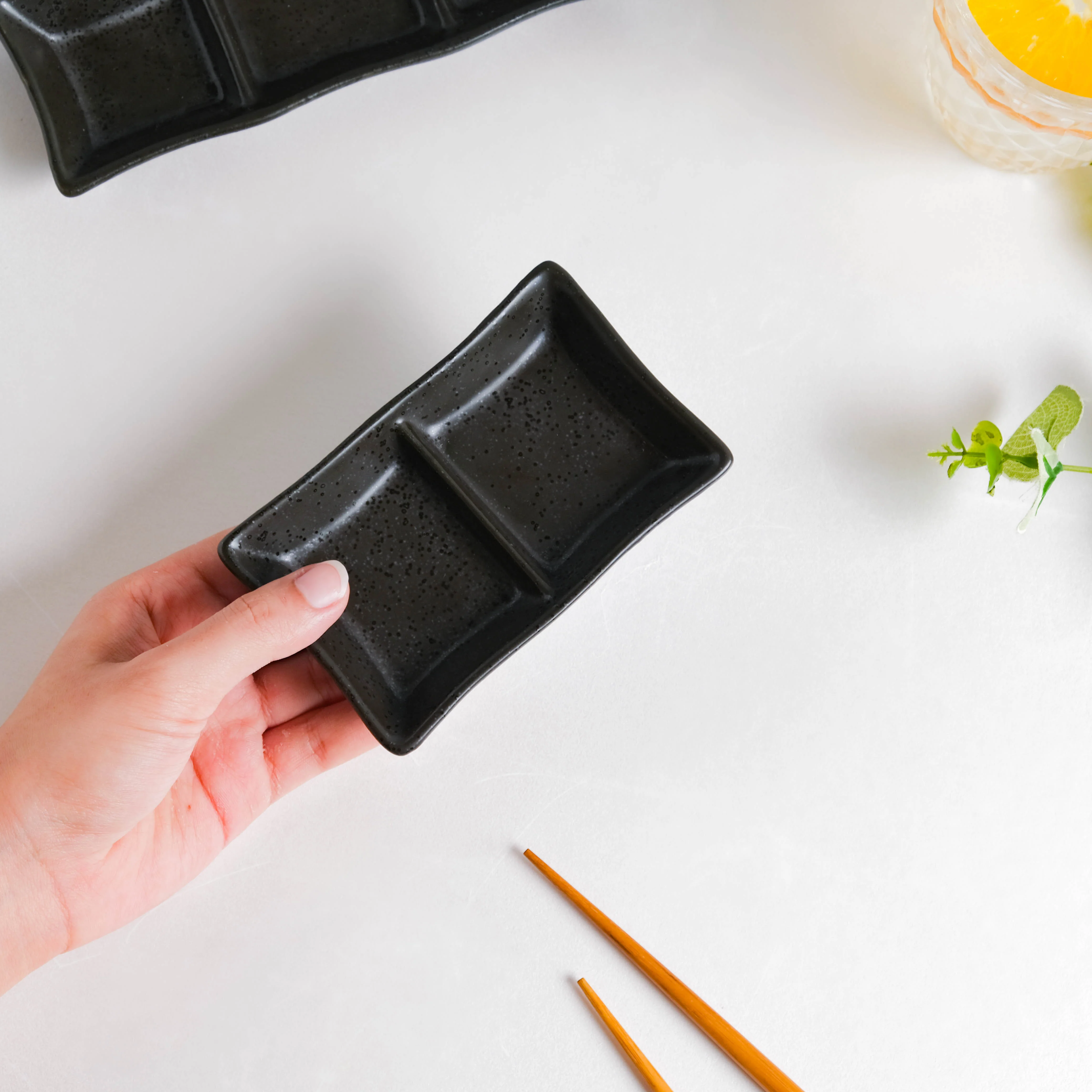 Ebony Black Section Dip Plate - Image 3