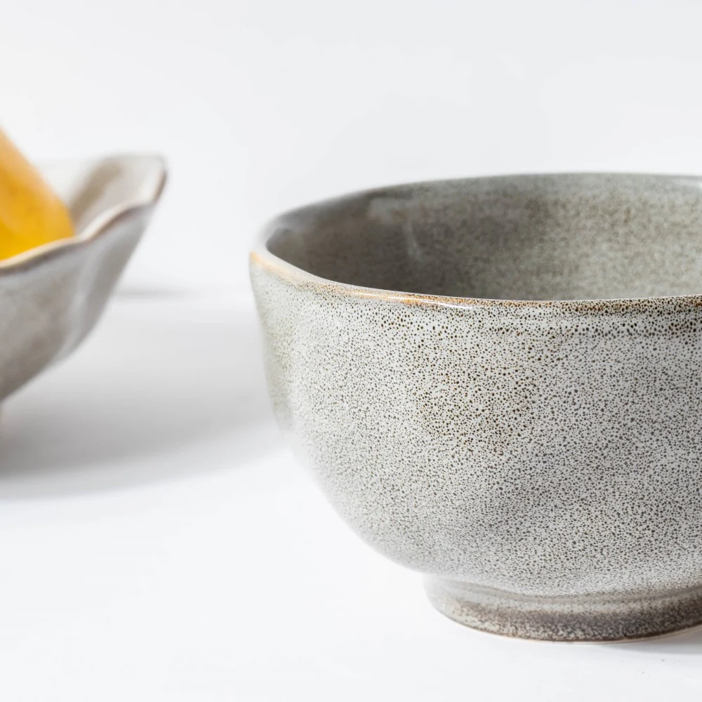 Eclectic Stoneware Ceramic Side Bowl Grey 300 ml - Image 4