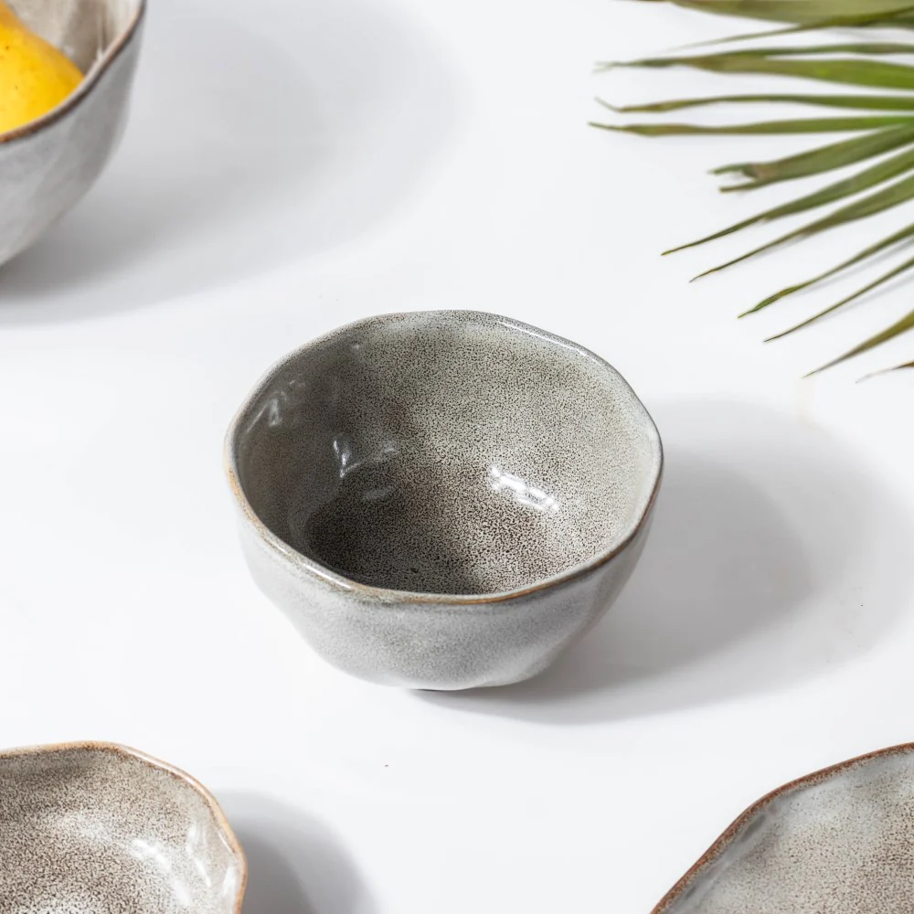 Eclectic Stoneware Ceramic Side Bowl Grey 300 ml - Image 5