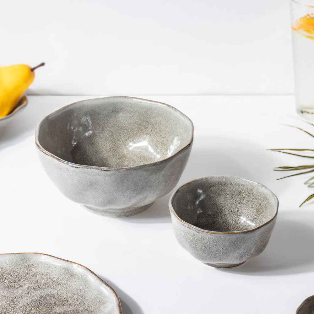 Eclectic Stoneware Ceramic Side Bowl Grey 300 ml - Image 6
