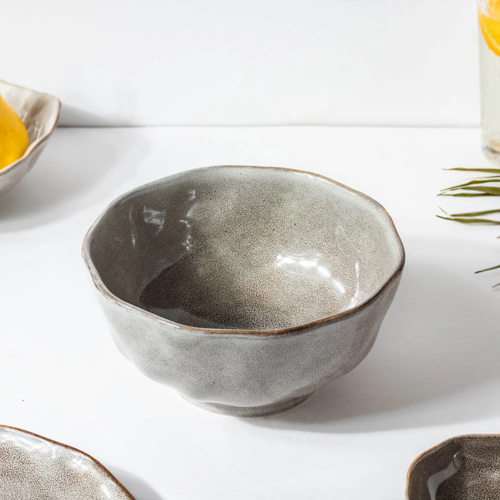 Eclectic Stoneware Serving Bowl Grey 800 ml - Image 5