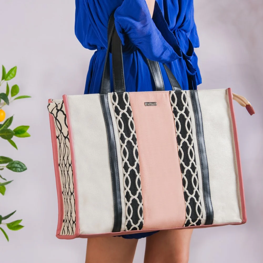 Eco Canvas Tote Bag Pink Set Of 2 - Image 4