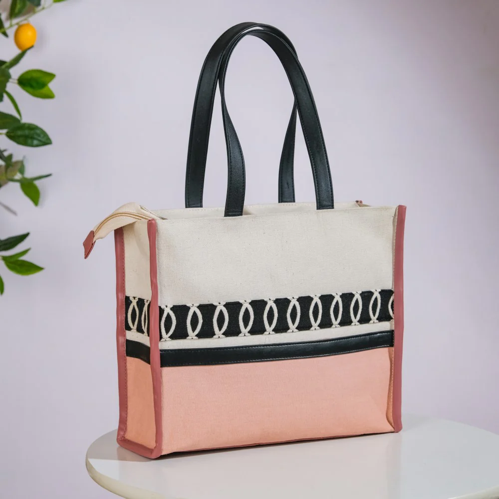 Eco Canvas Tote Bag Pink Small 12 x 10 Inch - Image 14