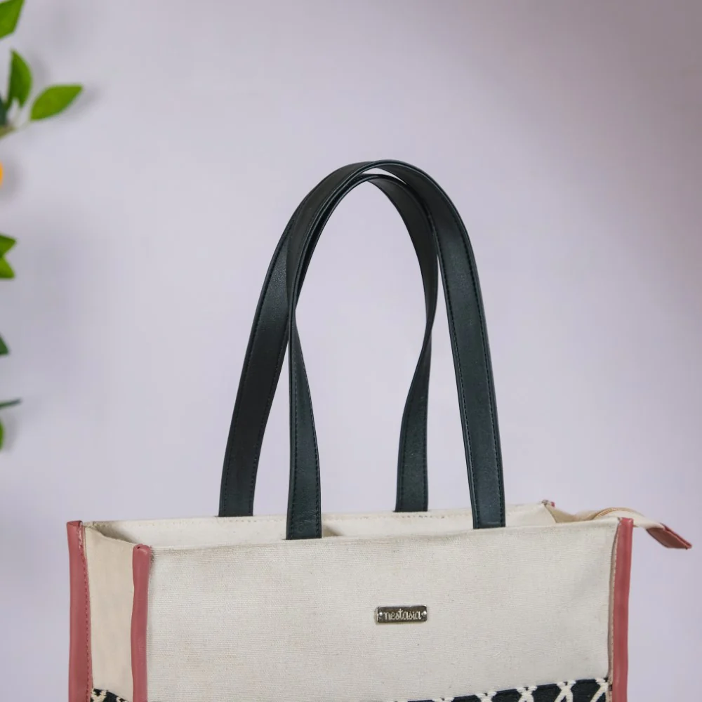 Eco Canvas Tote Bag Pink Small 12 x 10 Inch - Image 8