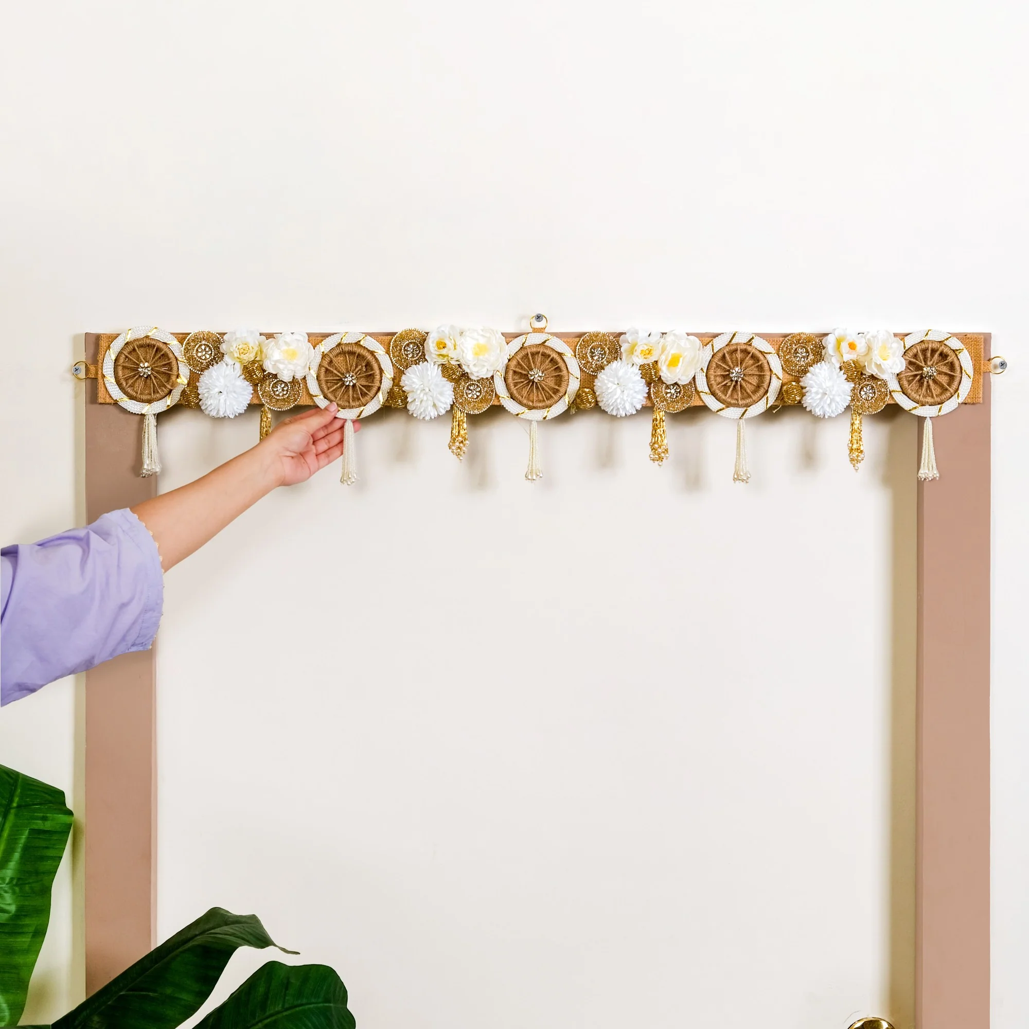 Eco Concious Floral Wall Hanging Toran - Image 3