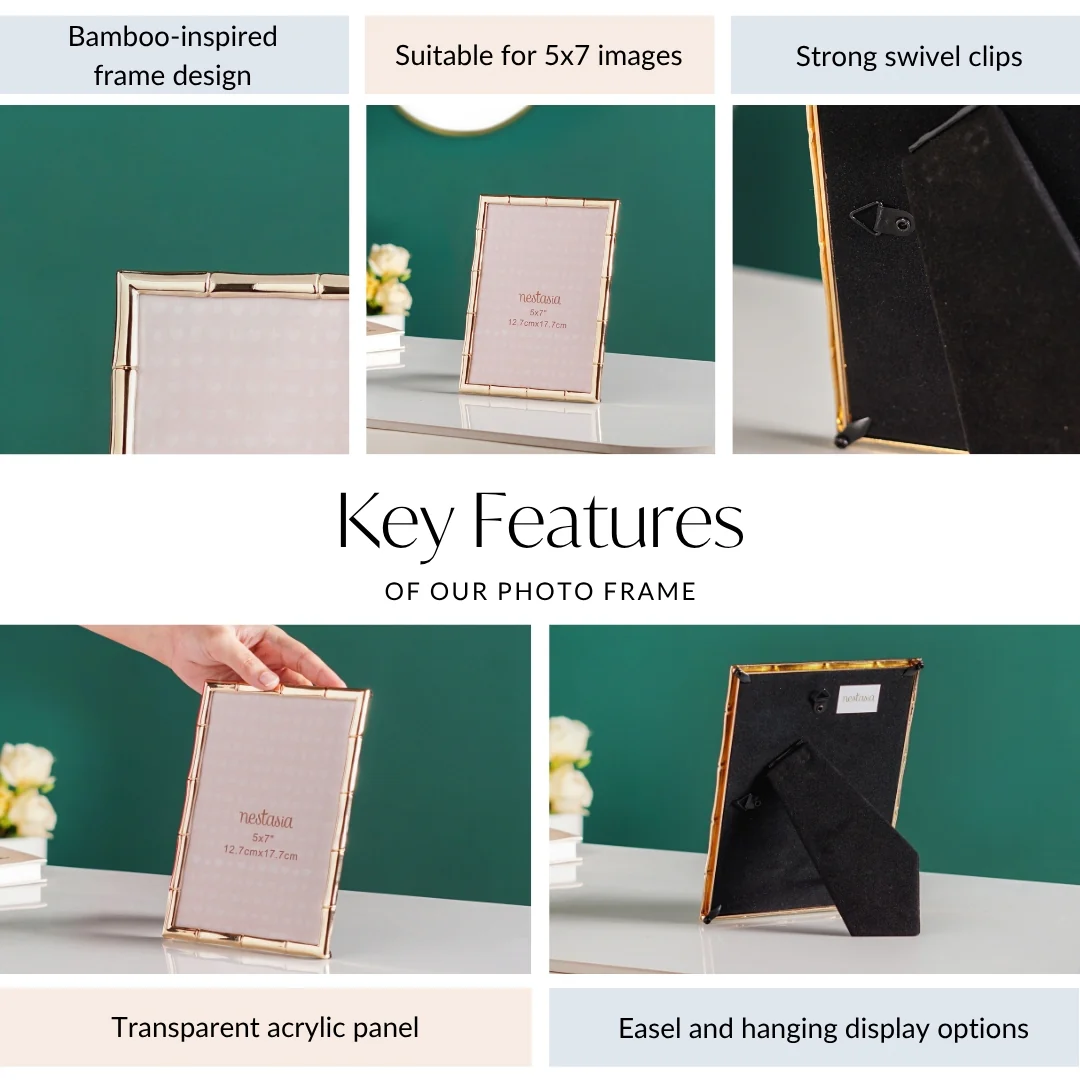 Eco Edge Medium Photo Frame Gold 13x18cm - Image 5