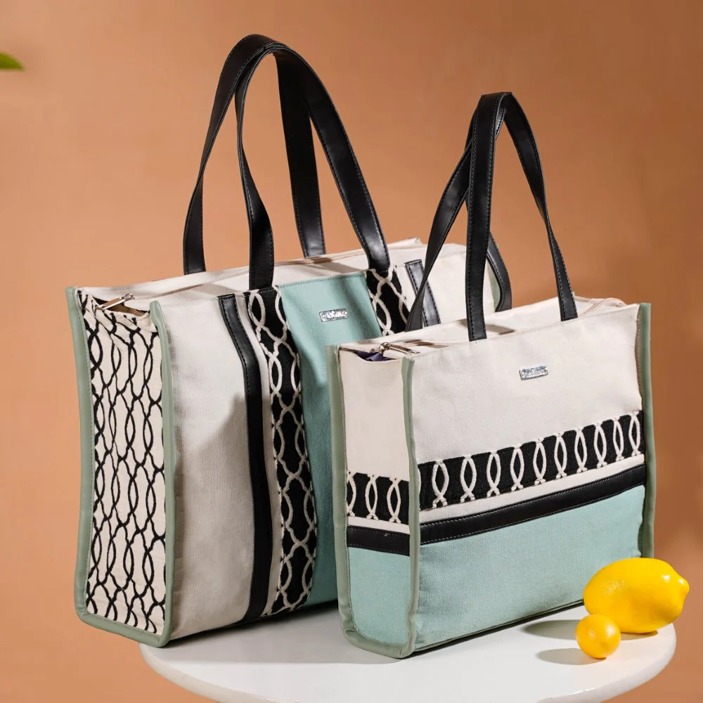 Eco-friendly Carryall Canvas Tote Bag Mint Large 17 X 12 Inch - Image 13