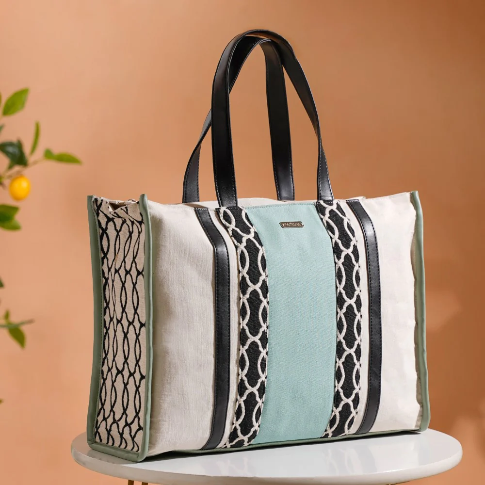 Eco-friendly Carryall Canvas Tote Bag Mint Large 17 X 12 Inch - Image 7