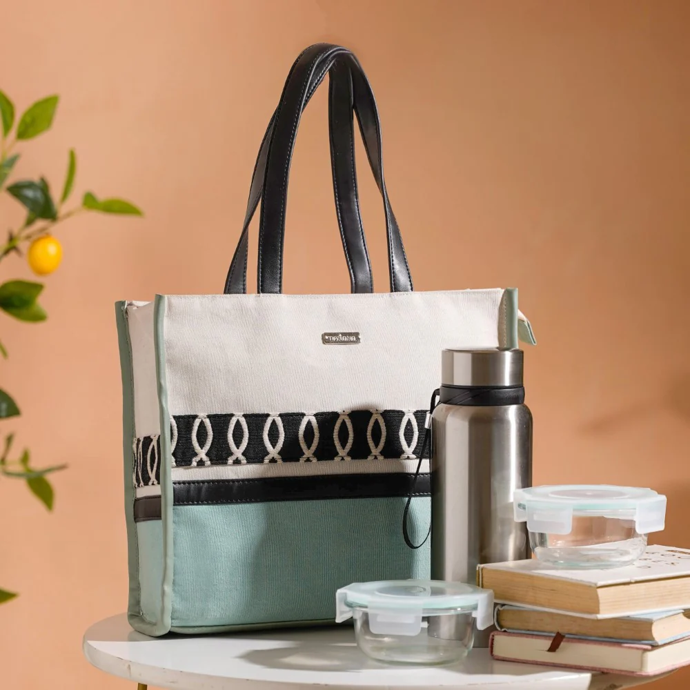 Eco-friendly Carryall Tote Bag Mint Small 12 x 10 Inch - Image 6