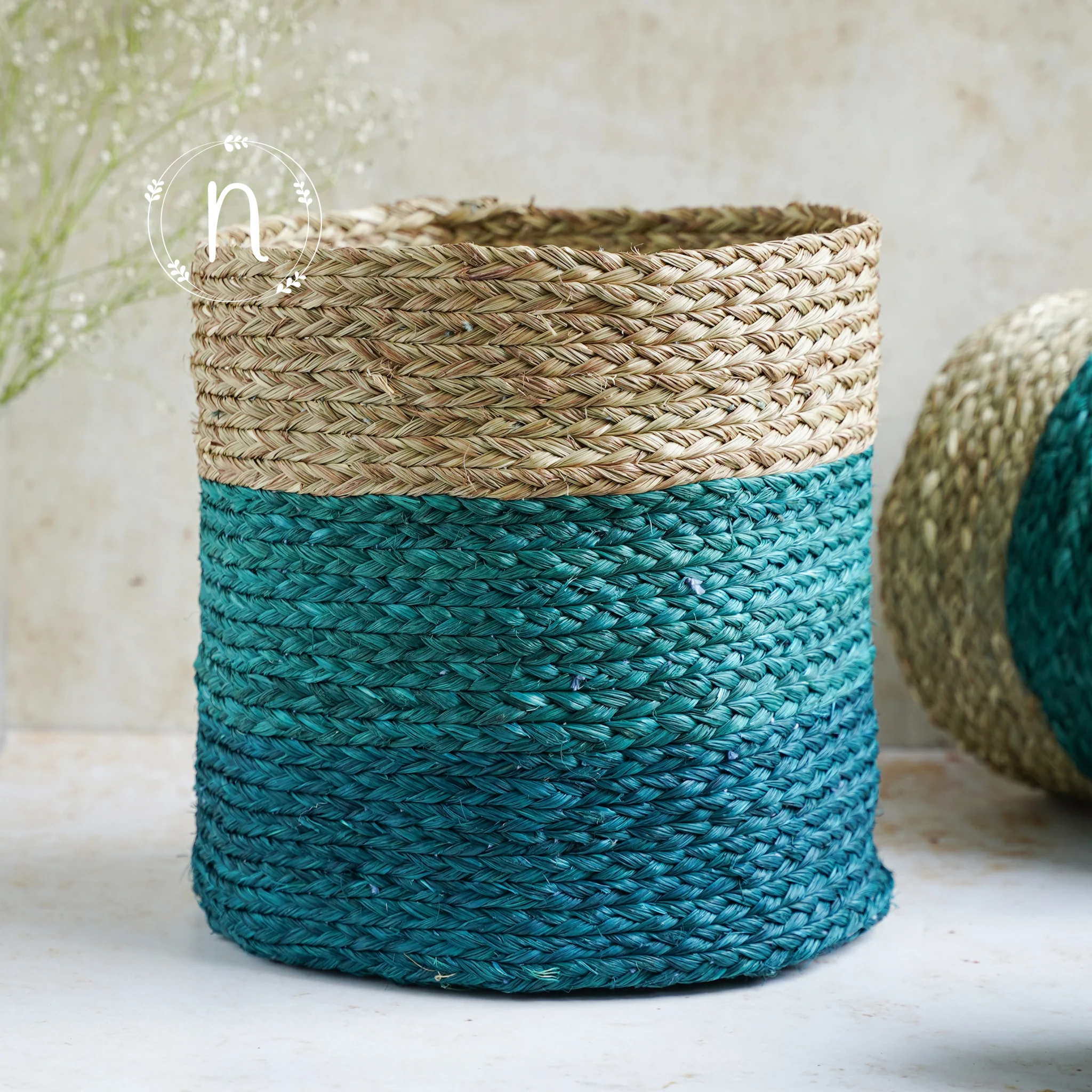 Eco-Friendly Planter Baskets Blue Set of 2 - Image 8