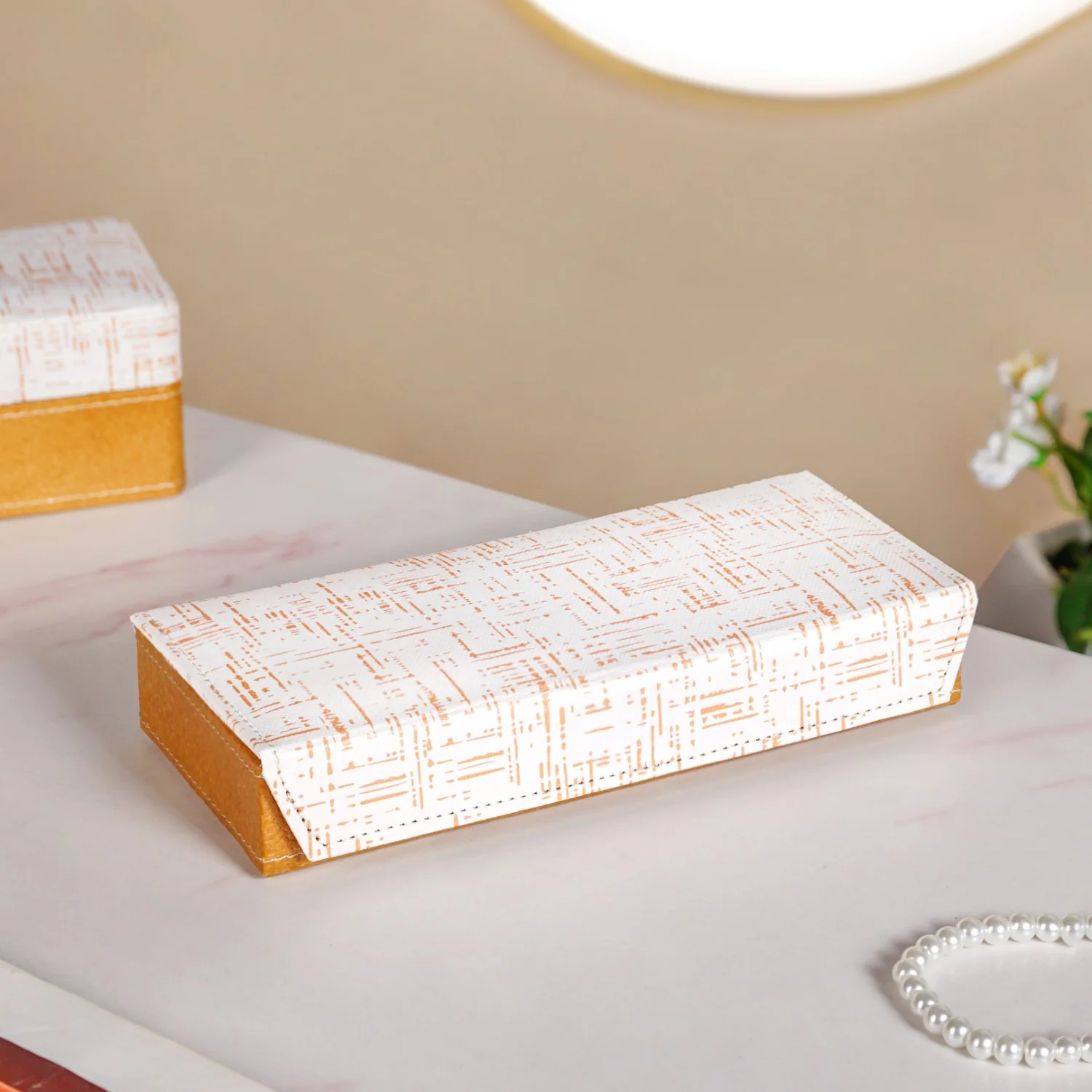 Eco Friendly Quadrata Pattern Sectioned Trinket Case