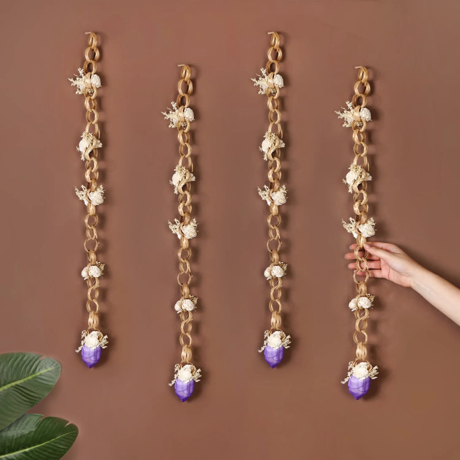 Ecofriendly Flower Wall Hanging Set Of 4 - Image 2