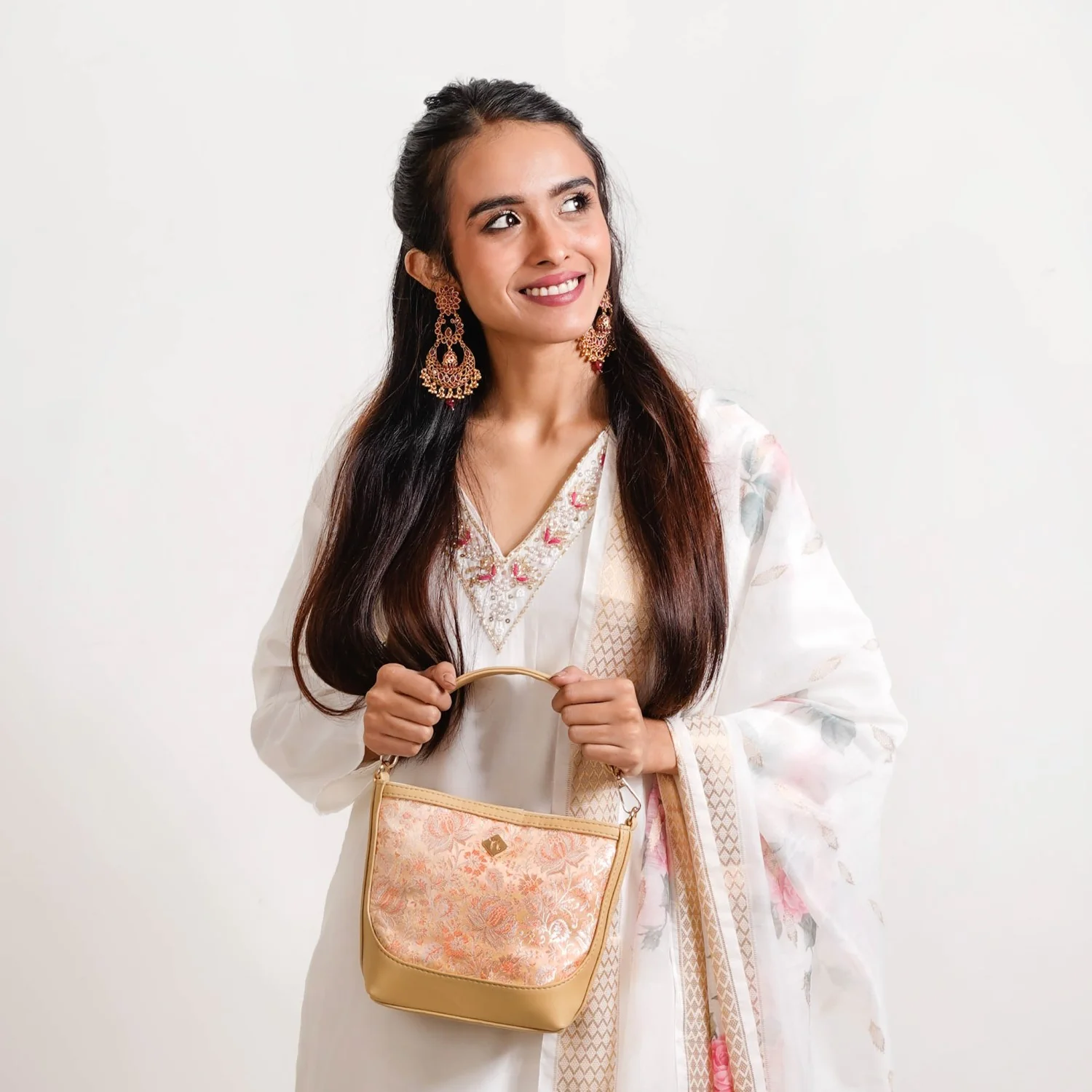 Eden Beige Bucket Handbag For Women - Image 3