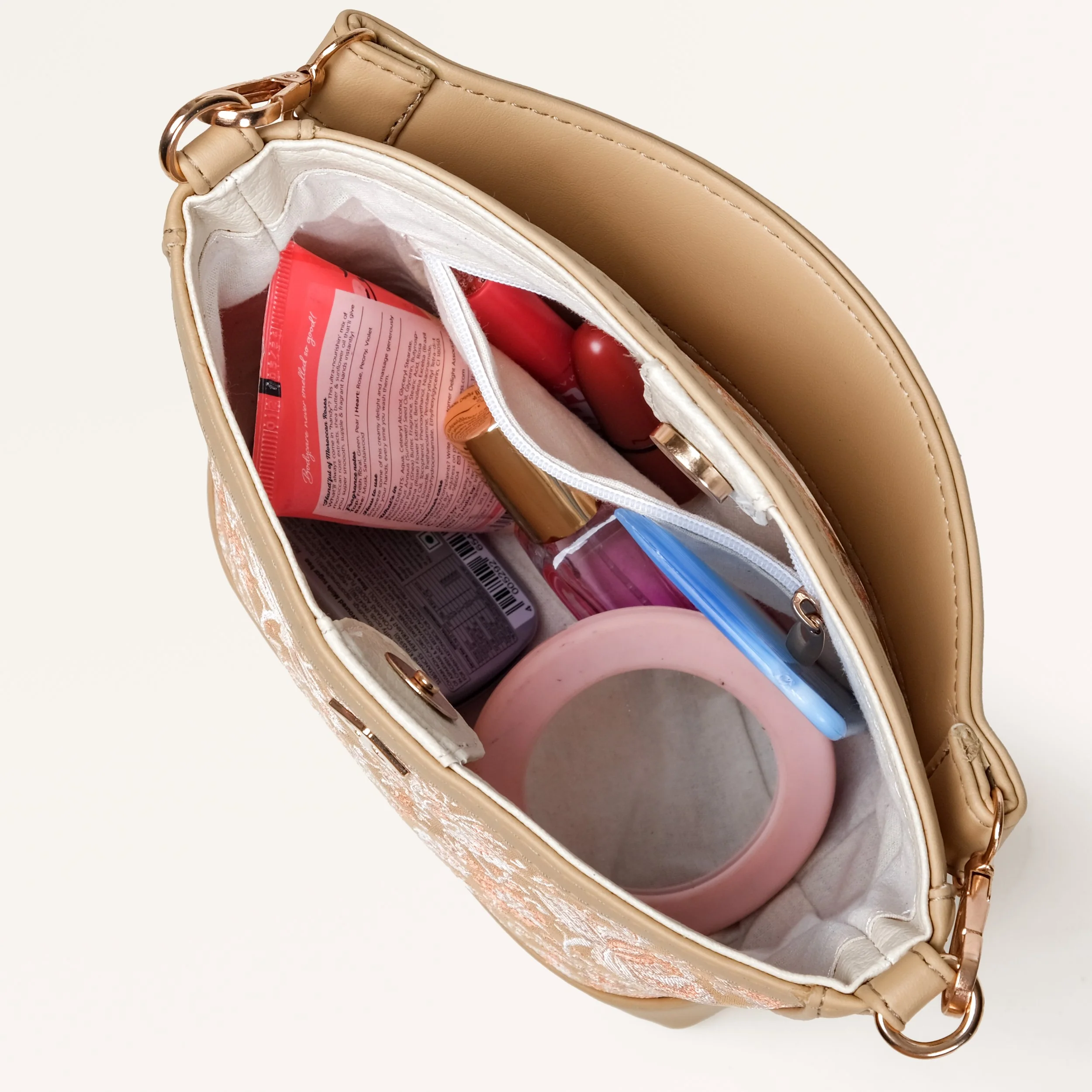 Eden Beige Bucket Handbag For Women - Image 4