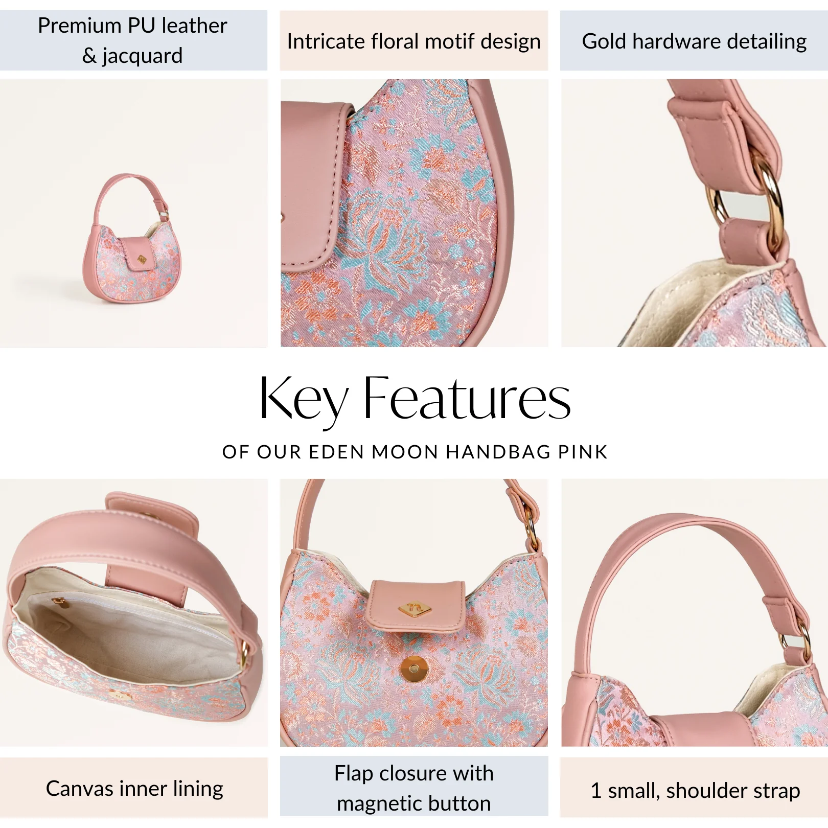 Eden Moon Handbag Pink - Image 6