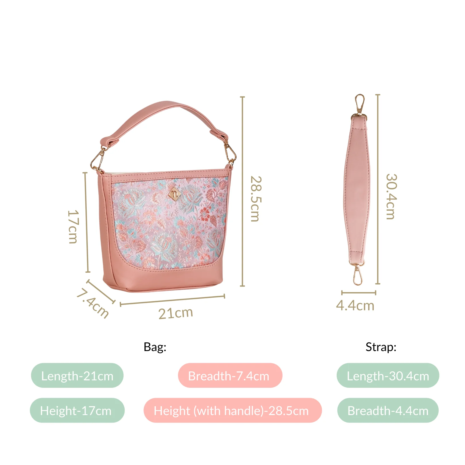 Eden Women Bucket Bag Pink - Image 5