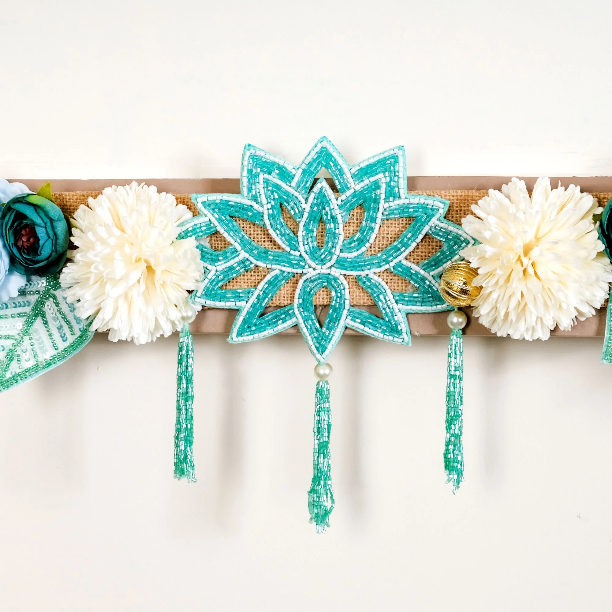 Elegant Floral Toran Decorative For Doors Blue White - Image 7