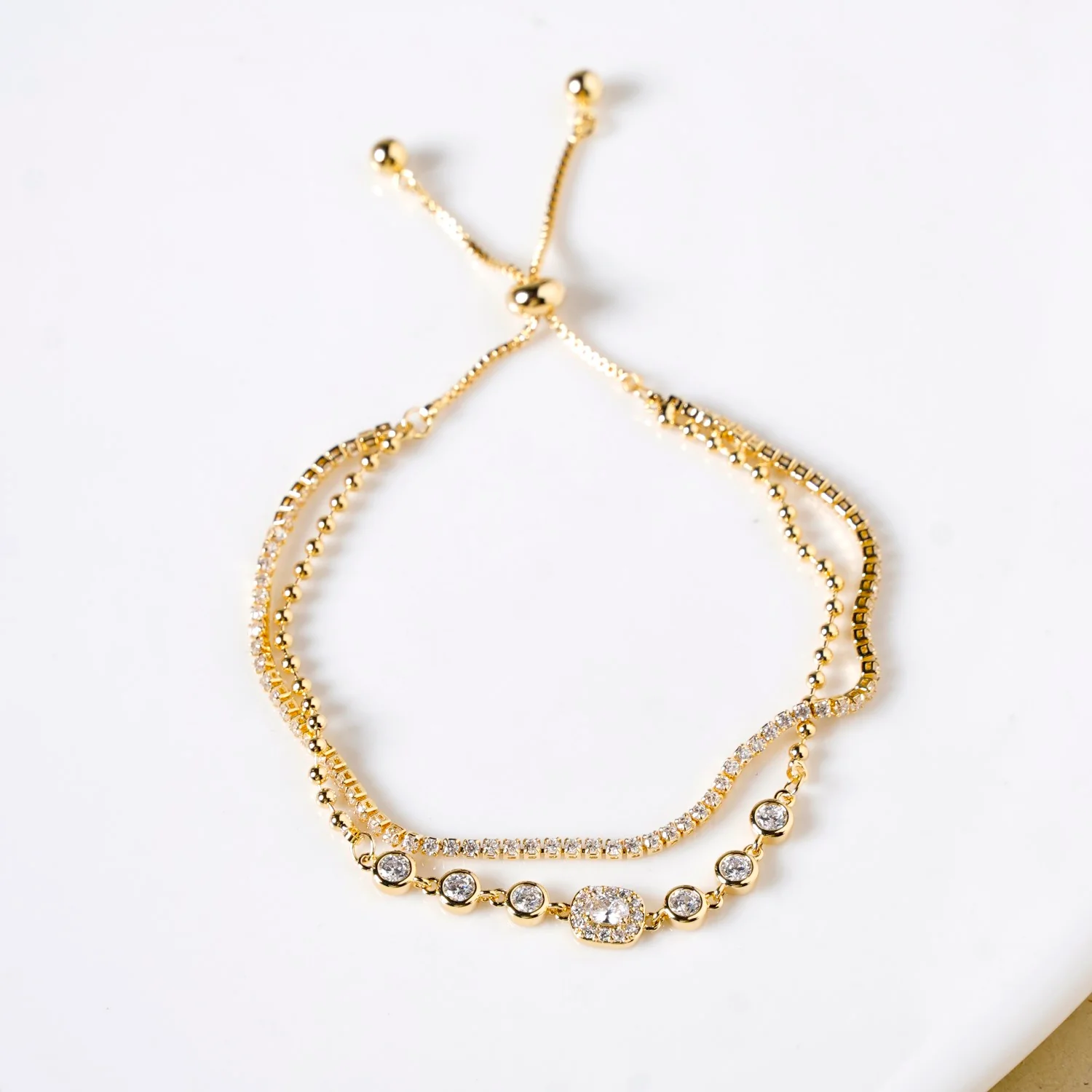 Elegant Gold Layered Charm Bracelet - Image 5