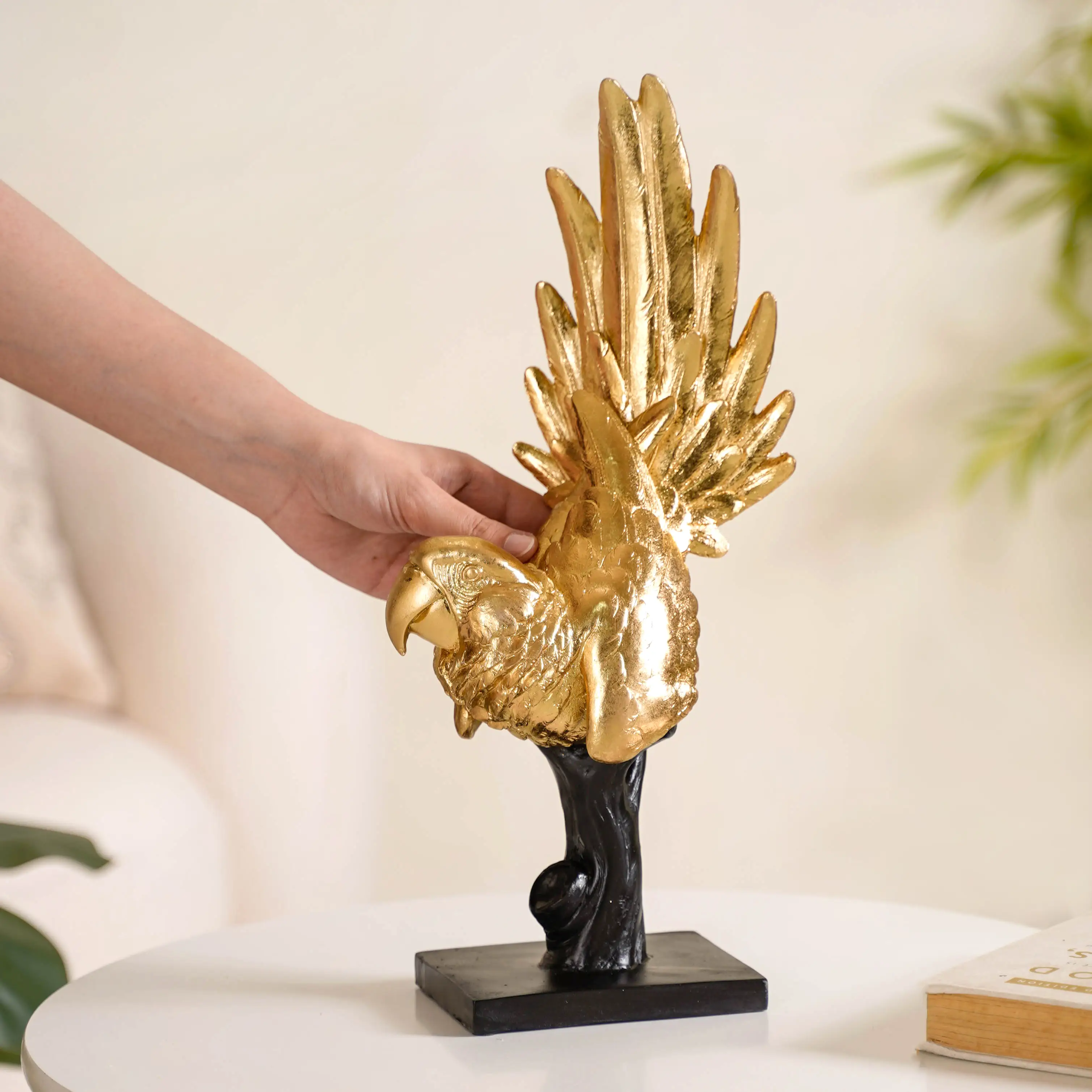 Elegant Macaw Showpiece Gold - Image 3