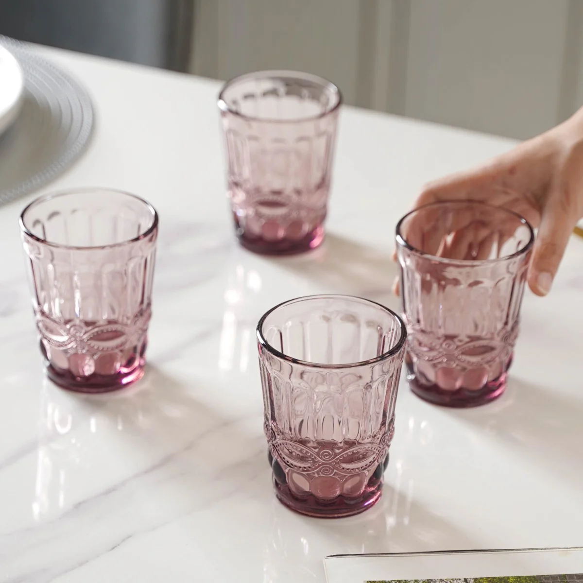 Embossed Crystal Drinkware Set of 4 - Image 2