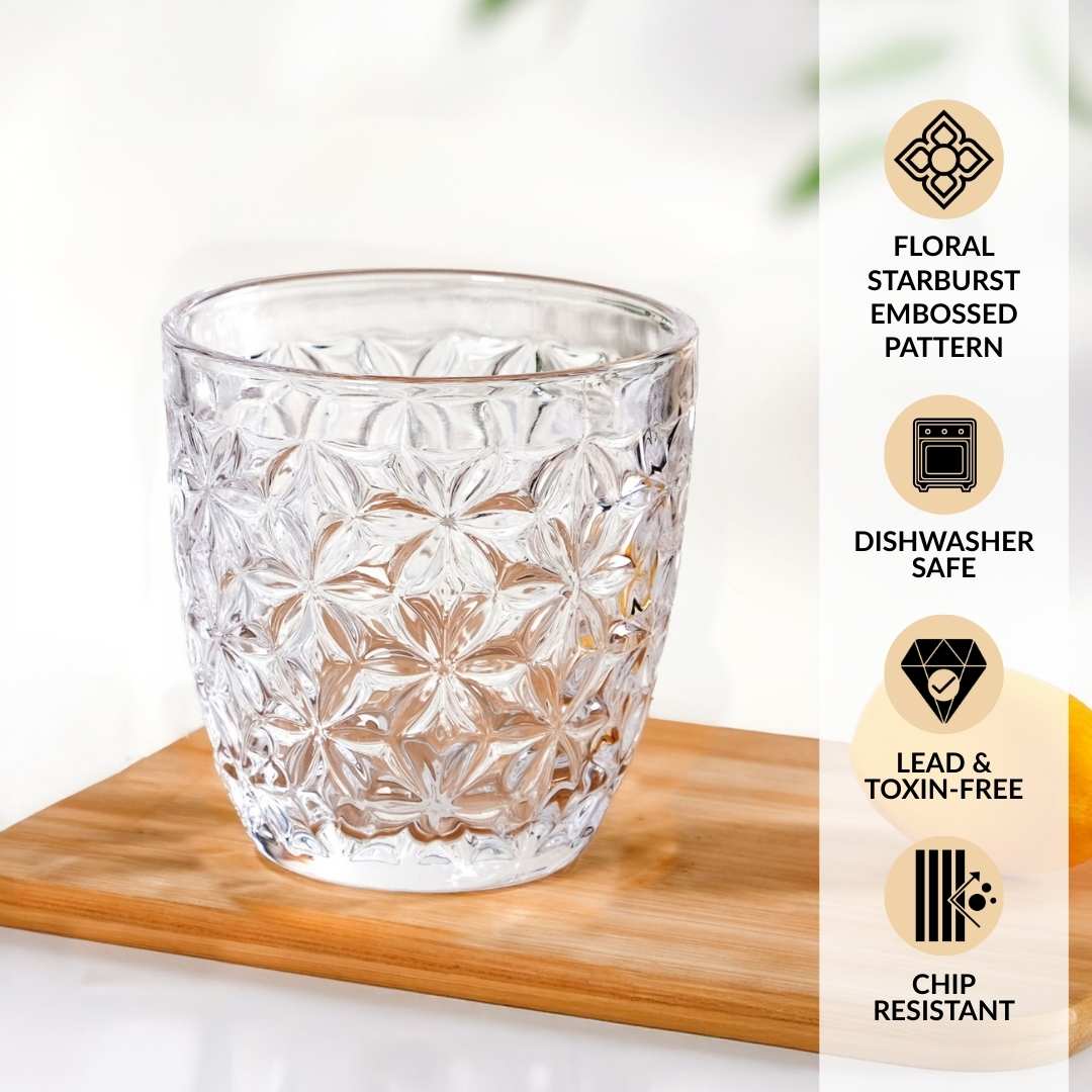 Embossed Drinking Tumblers Set Of 6 260ml - Image 3