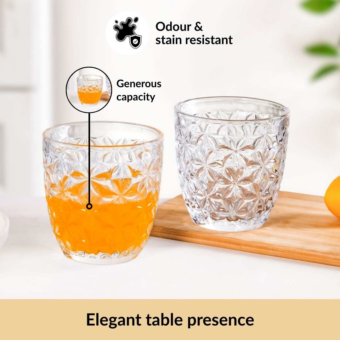 Embossed Drinking Tumblers Set Of 6 260ml - Image 4