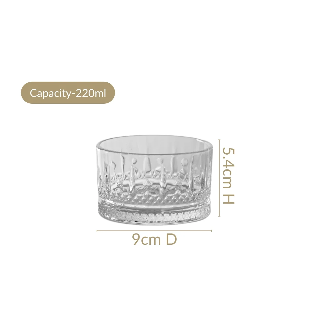 Embossed Glass Snack Bowl Set Of 6 220ml - Image 4