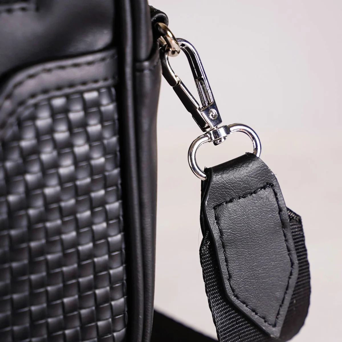Embossed Luxe Crossbody Belt Bag Black - Image 12