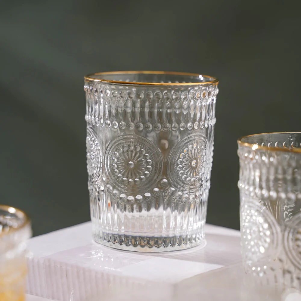 Embossed Small Drinkware Glass Set of 6 250 ml - Image 4