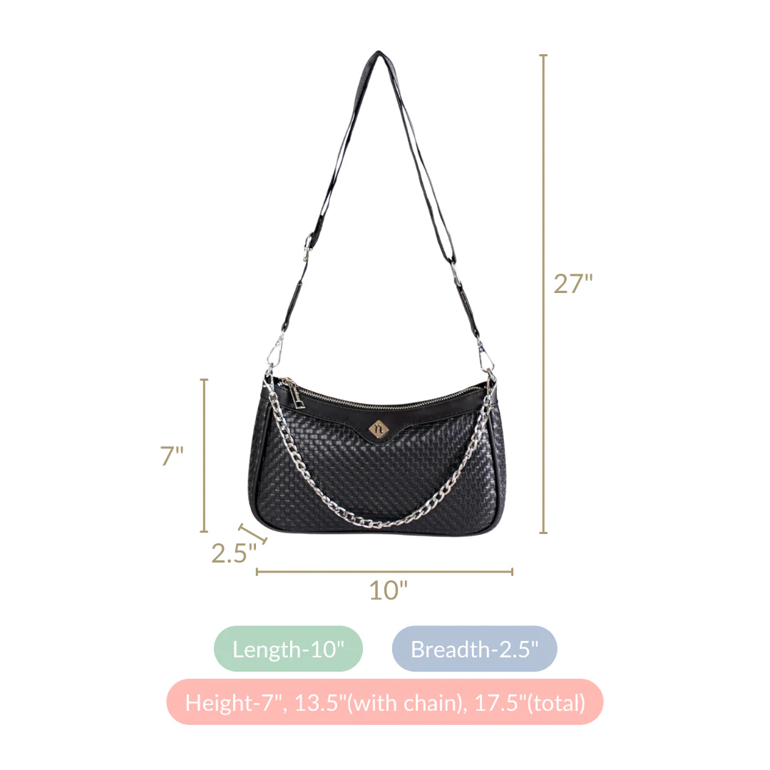 Lusso Black Sling Handbag - Image 4