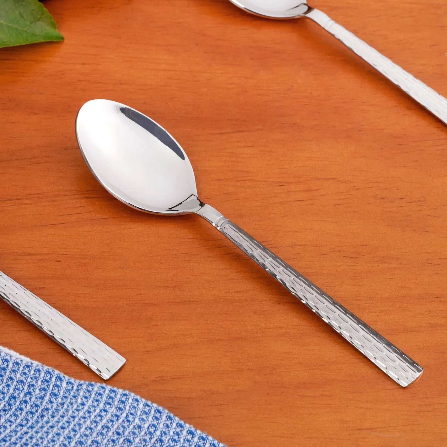 Embossed Stainless Steel Table Spoon And Fork Set Of 12 - Image 8