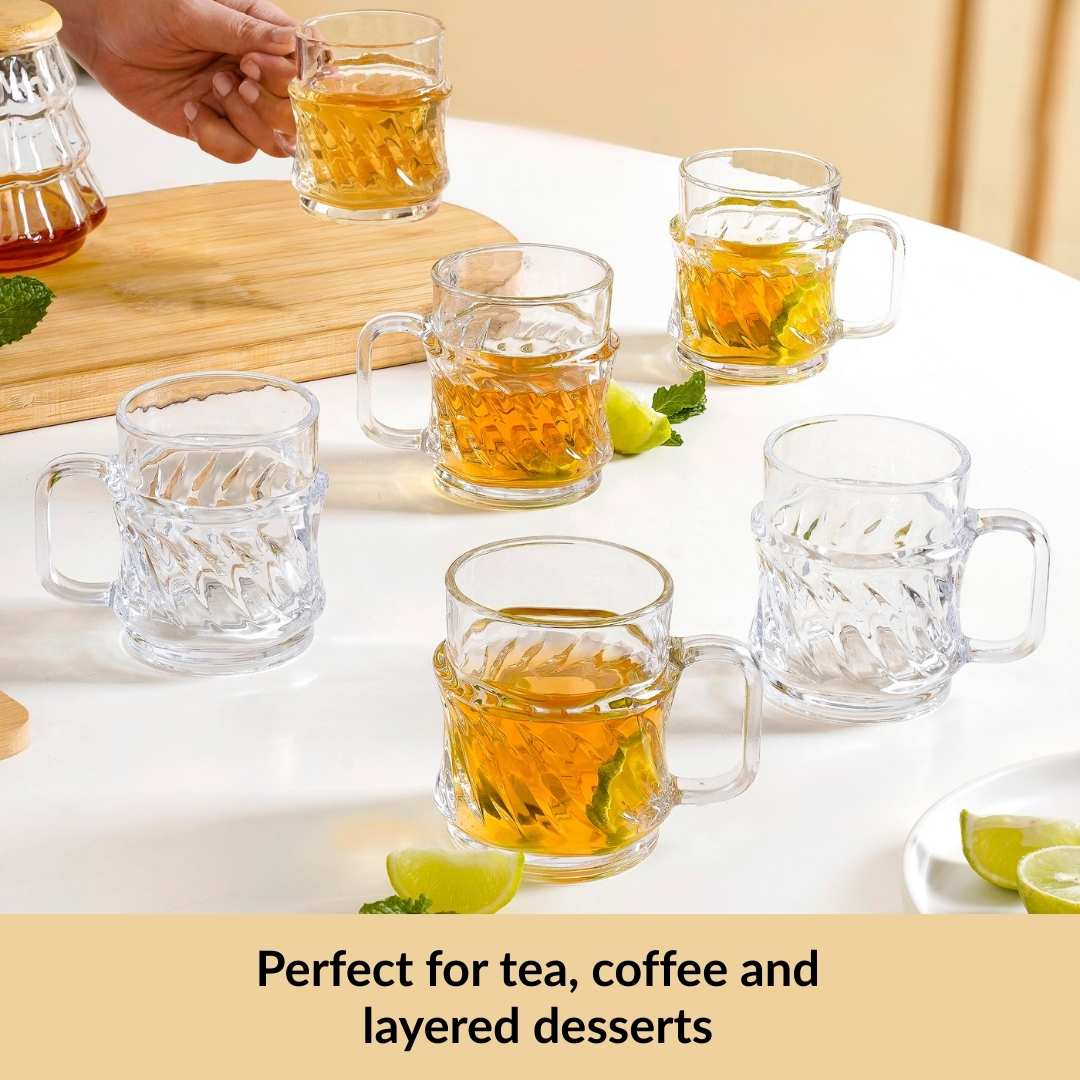 Embossed Tea Cup Set Of 6 165ml - Image 6