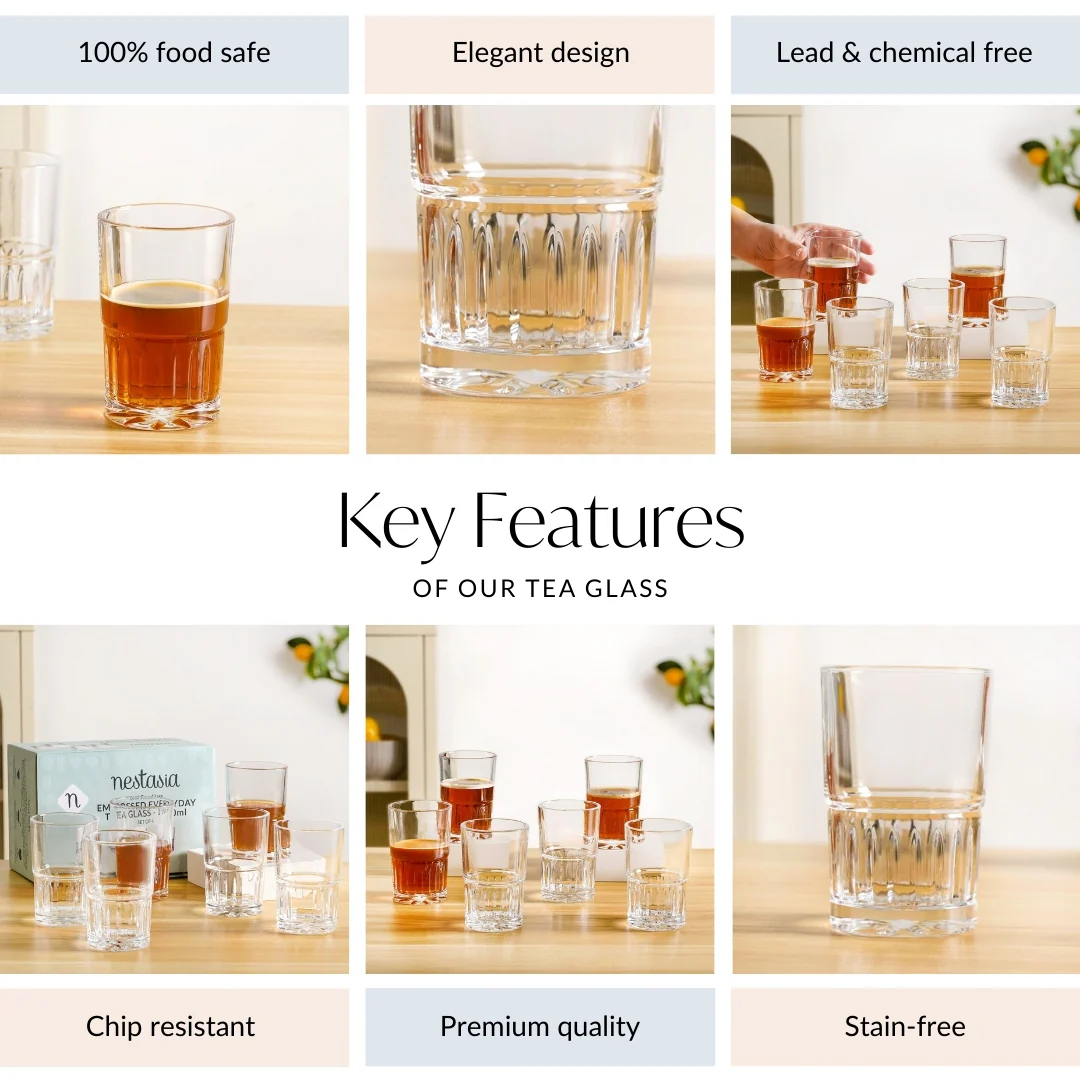 Embossed Tea Glass Set Of 6 190ml - Image 5