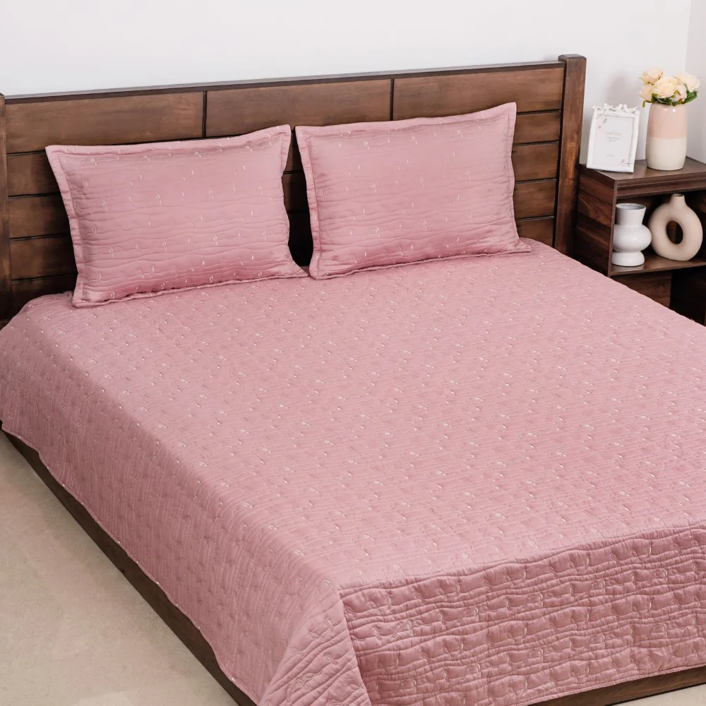 Embroidered 100% Pure Cotton King Size Bed Cover - Image 2