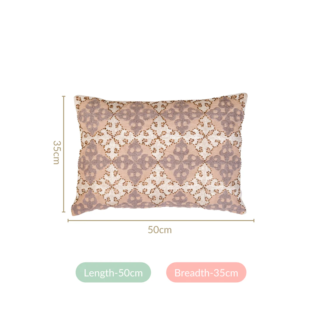 Embroidered Cushion Cover With Handwork 50x35 cm - Image 4